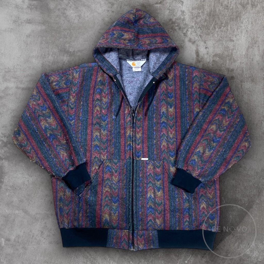 image of Carhartt Southwestern Aztec Navajo Jacket Style 400 Hoodie XL Usa Blanket in Red, Men's