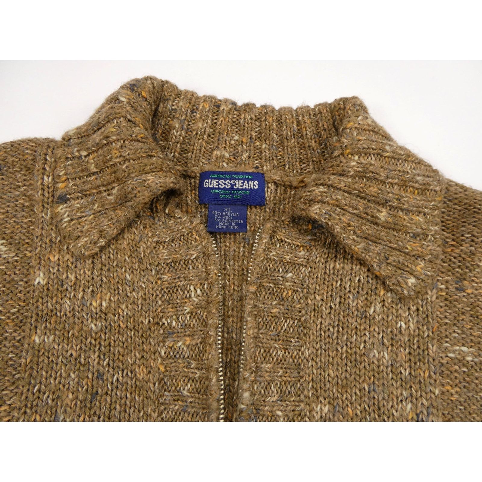 Guess vintage Guess Jeans wool sweater, 1/4 zip, XL Size US XL / EU 56 / 4 - 2 Thumbnail
