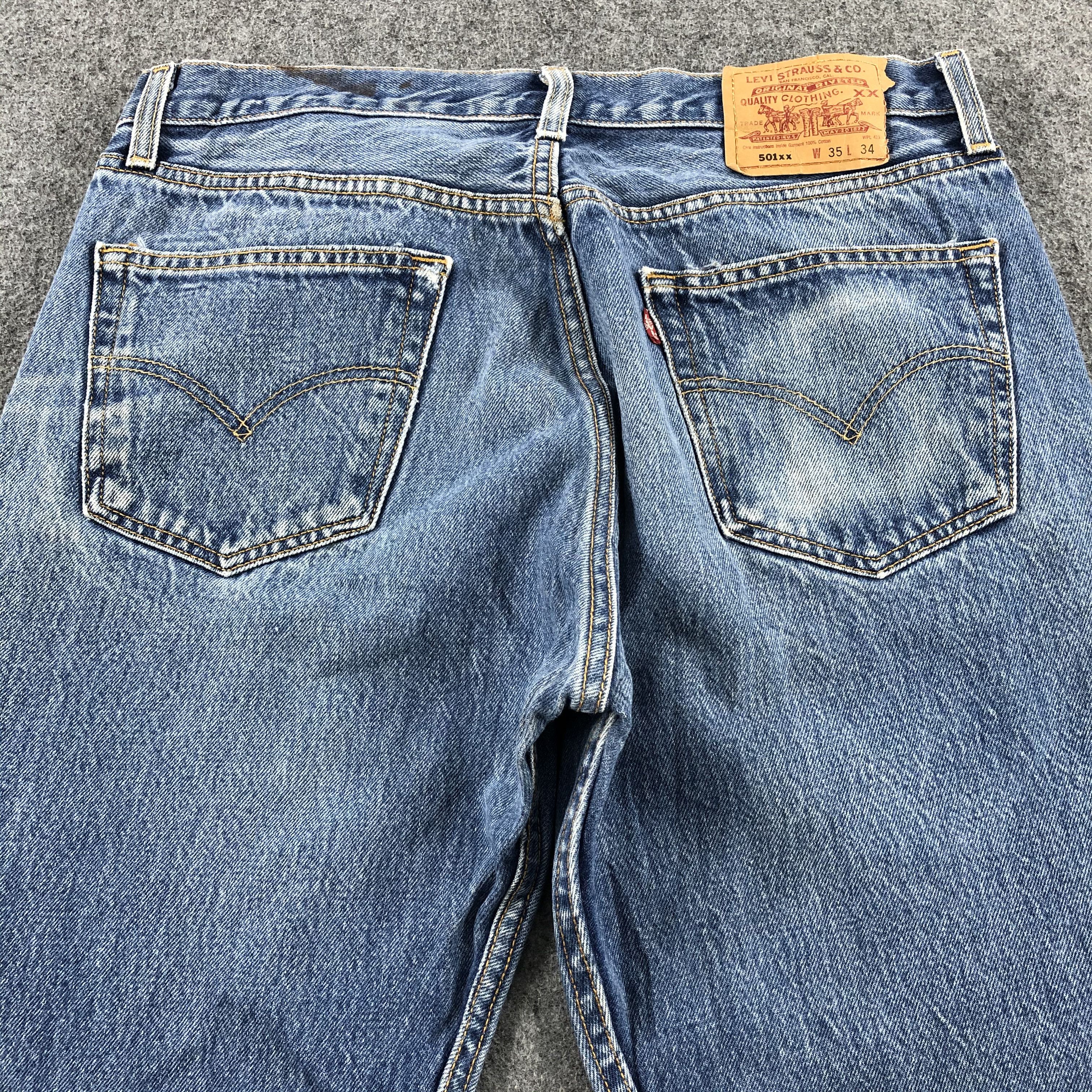 Levi's 90s Vintage Blue Wash Levis 501 Jeans-JM1738 Size US 33 - 4 Thumbnail