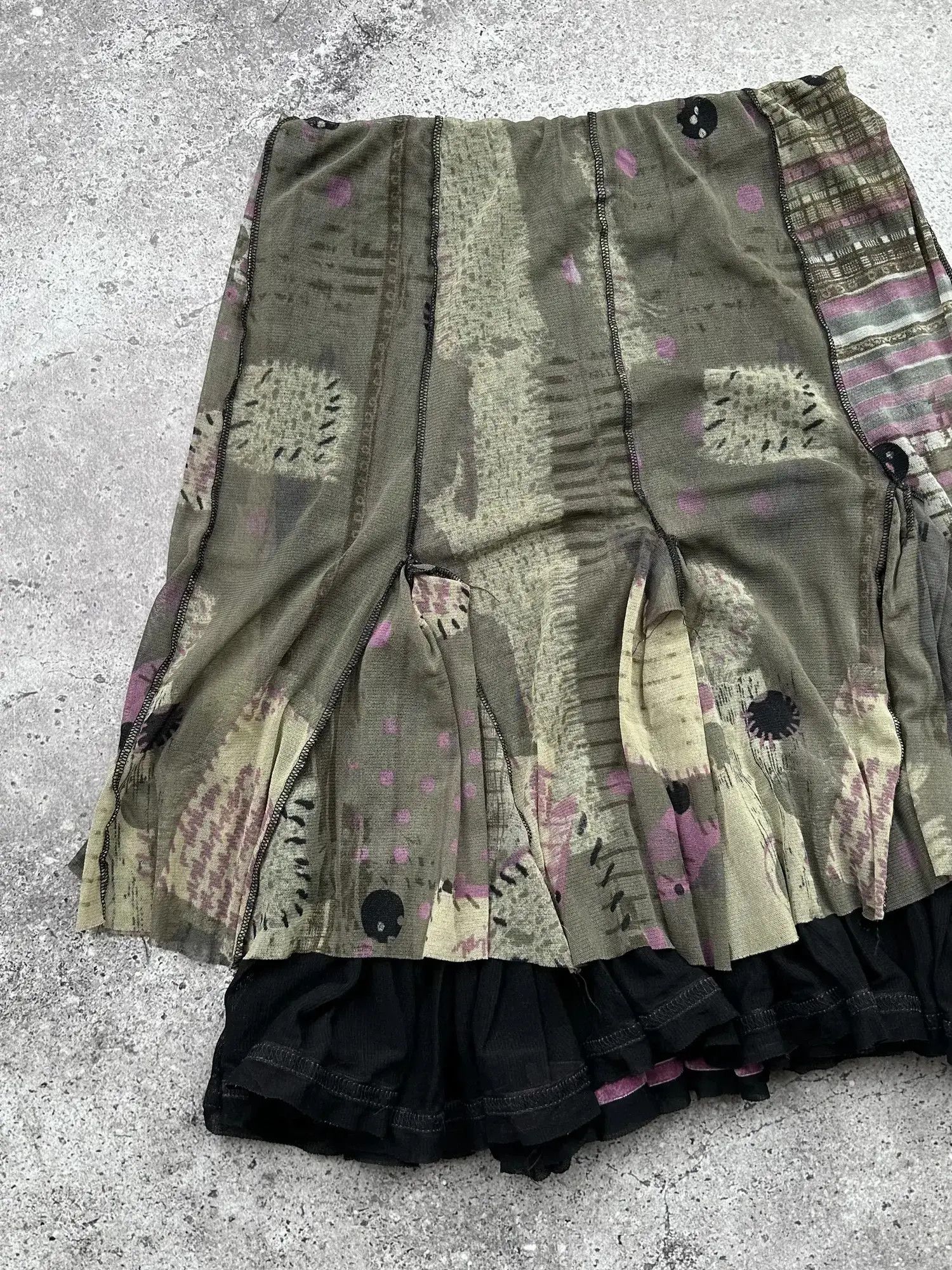 Japanese Brand Vintage Printed Flare Skirt C44(V135)(E8) Size 25" / US 0 / IT 36 - 5 Thumbnail