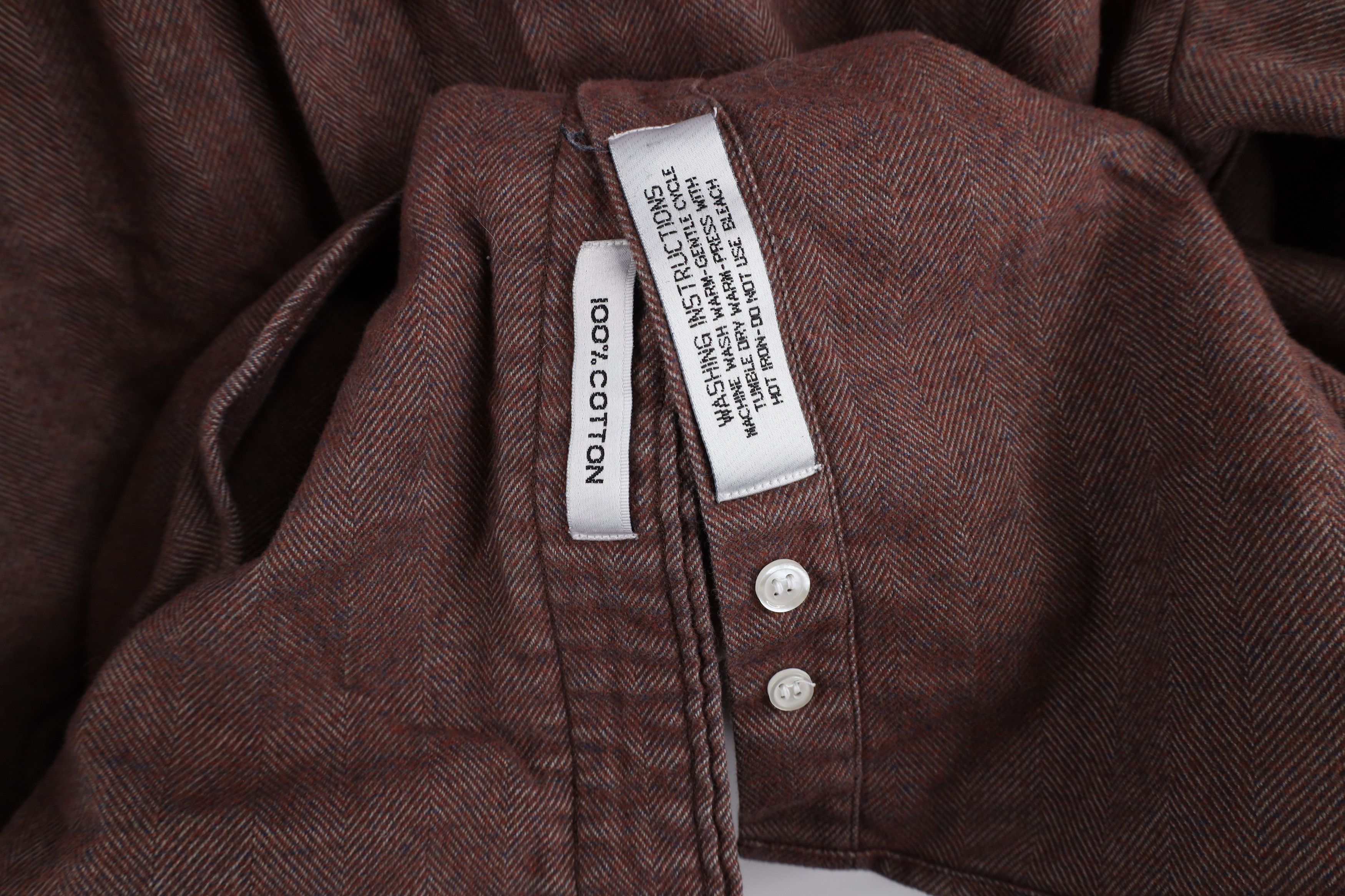 Vintage Vintage 90s Streetwear Herringbone Flannel Button Down Shirt Size US M / EU 48-50 / 2 - 8 Thumbnail