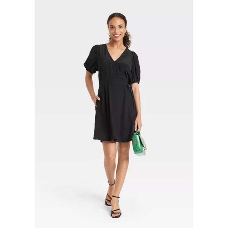 Other A New Day Black Balloon Sleeve Faux Wrap Mini Dress X-Small Size XL / US 12-14 / IT 48-50 - 1 Thumbnail