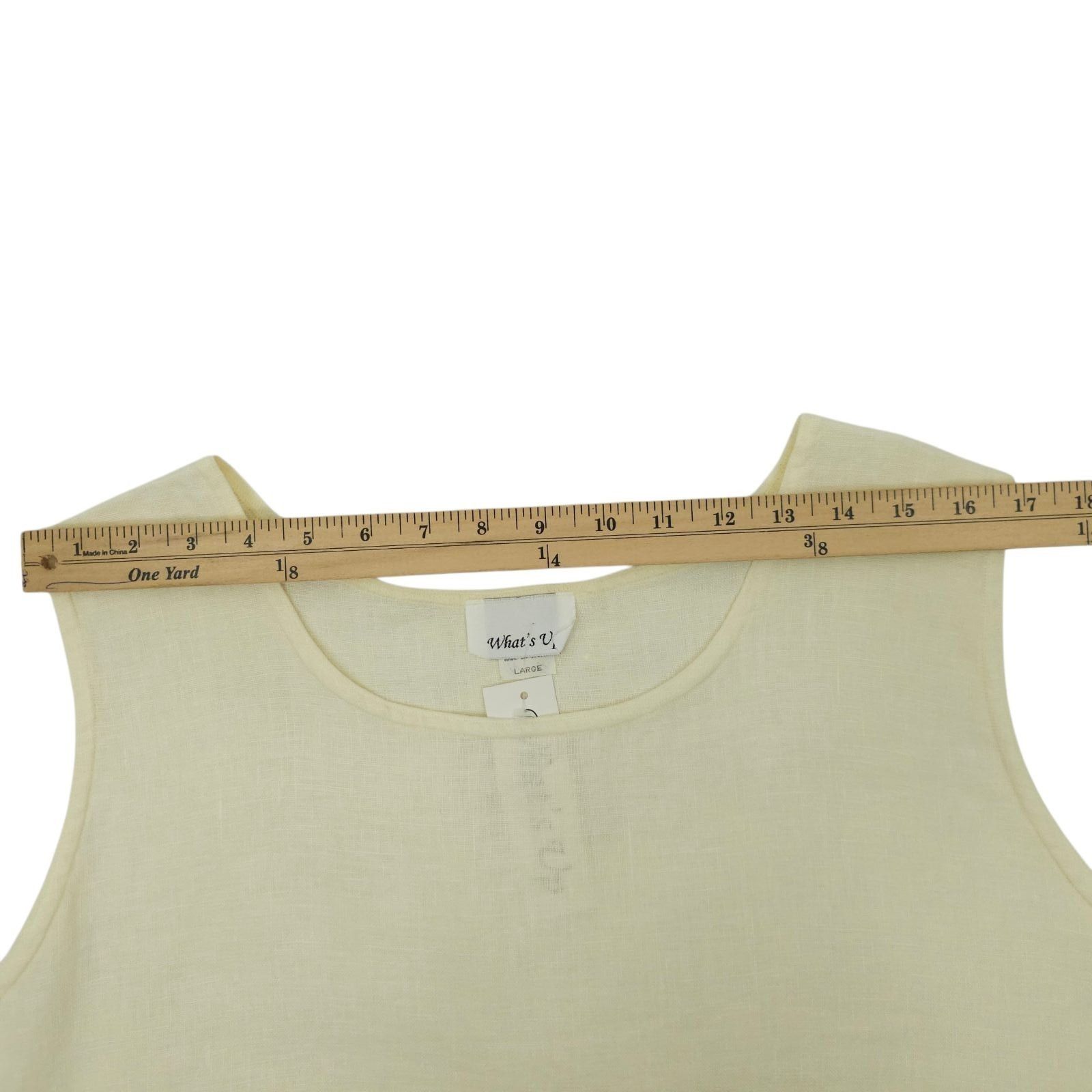 Other What's Up Linen Tank Top Shirt Womens L Ivory Sleeveless Size L / US 10 / IT 46 - 4 Thumbnail