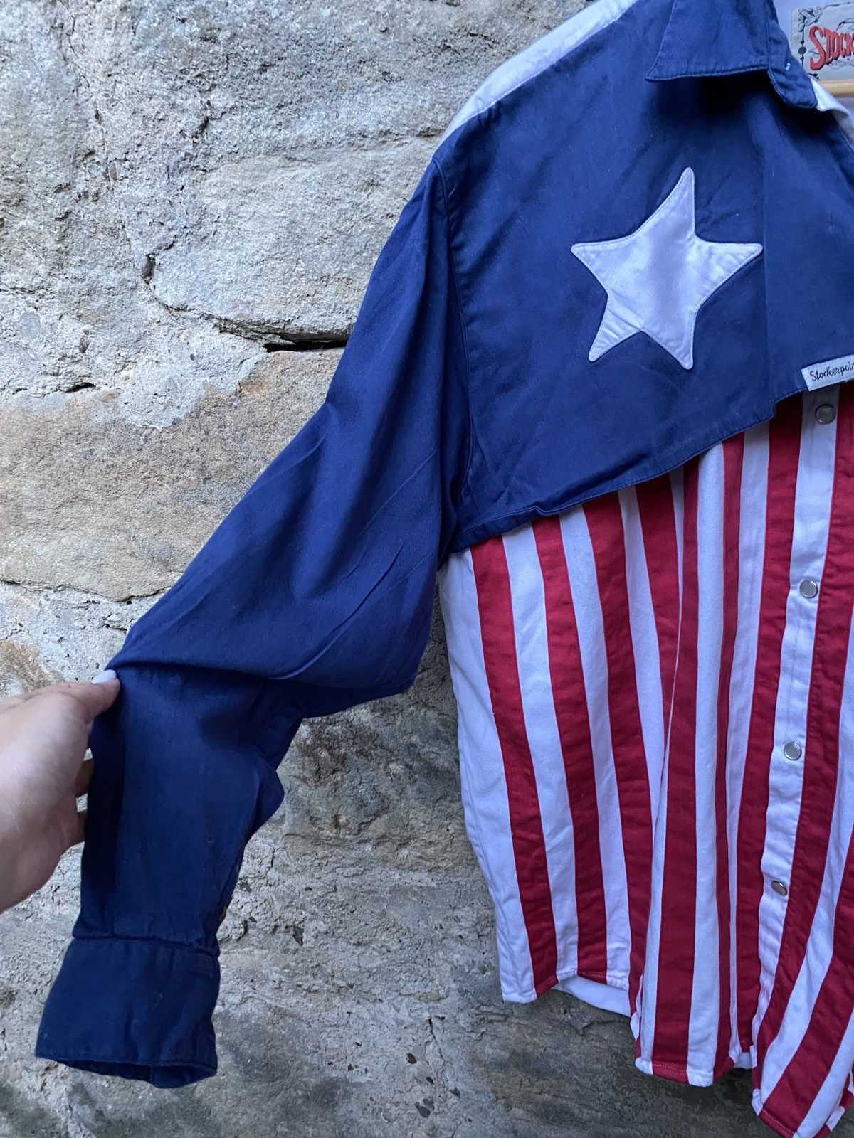 Vintage Vintage 90s Stockerpoint Biker Shirt USA Flag Size US M / EU 48-50 / 2 - 7 Thumbnail