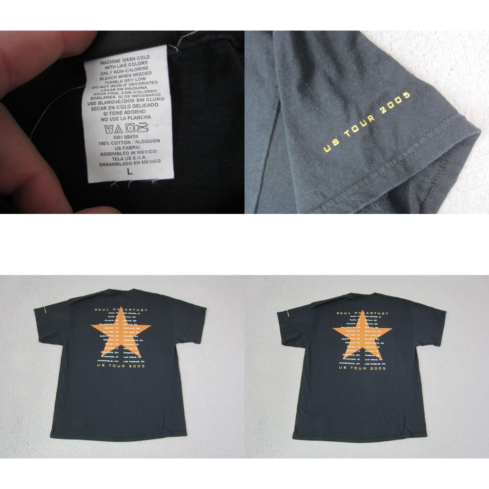 Vintage VINTAGE Paul McCartney Shirt Mens Large Black USA Tour 2005 Concert Beatles Band Size US L / EU 52-54 / 3 - 8 Thumbnail