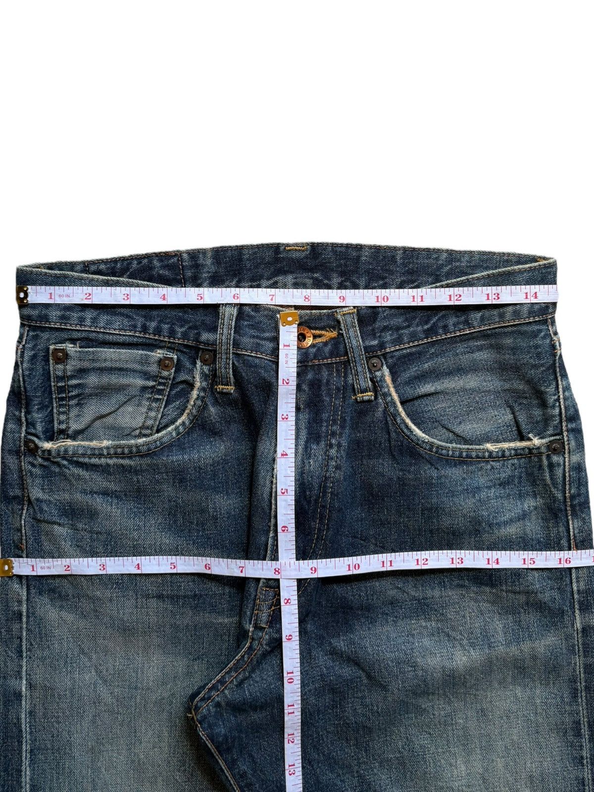 Edwin Vintage Japanese Edwin 505x Selvedge Mud Wash Baggy Jeans Size US 30 / EU 46 - 13 Thumbnail
