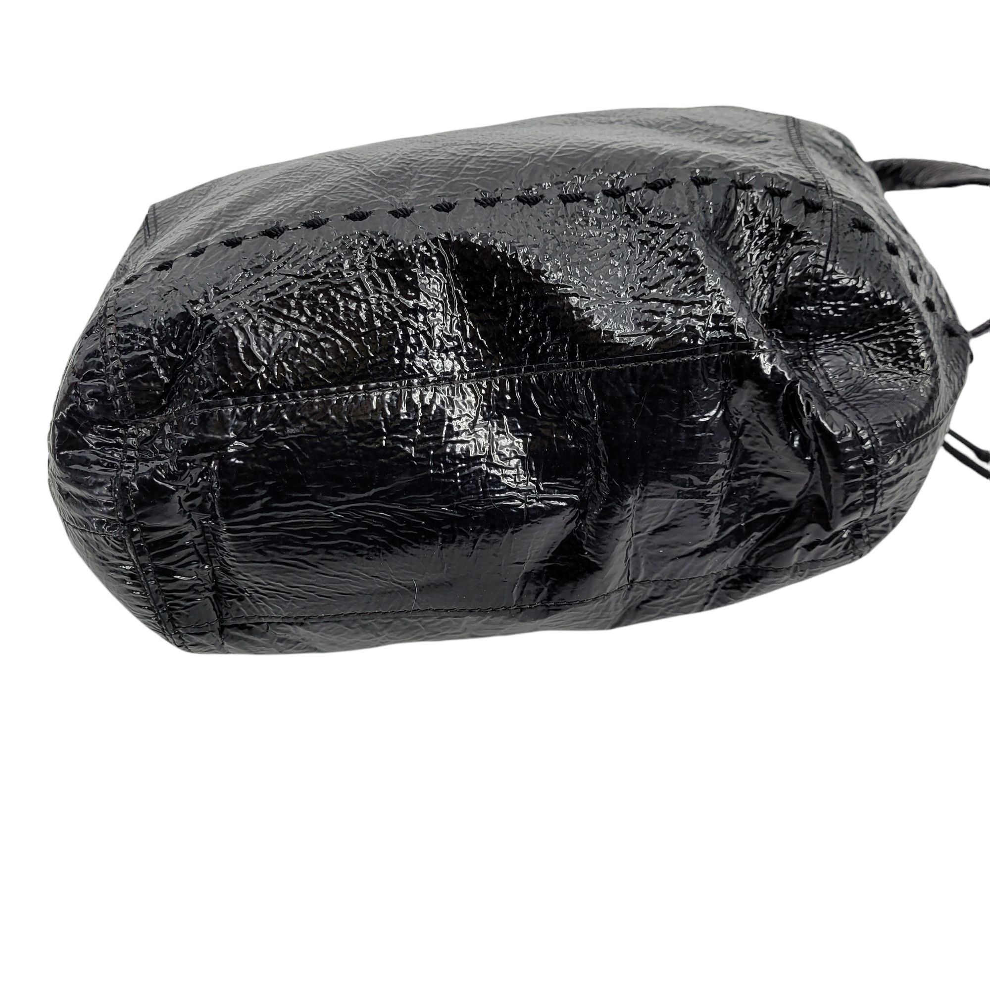The Sak The Sak Black Leather Shoulder Bag Alternative Grunge Shiny Size ONE SIZE - 12 Thumbnail