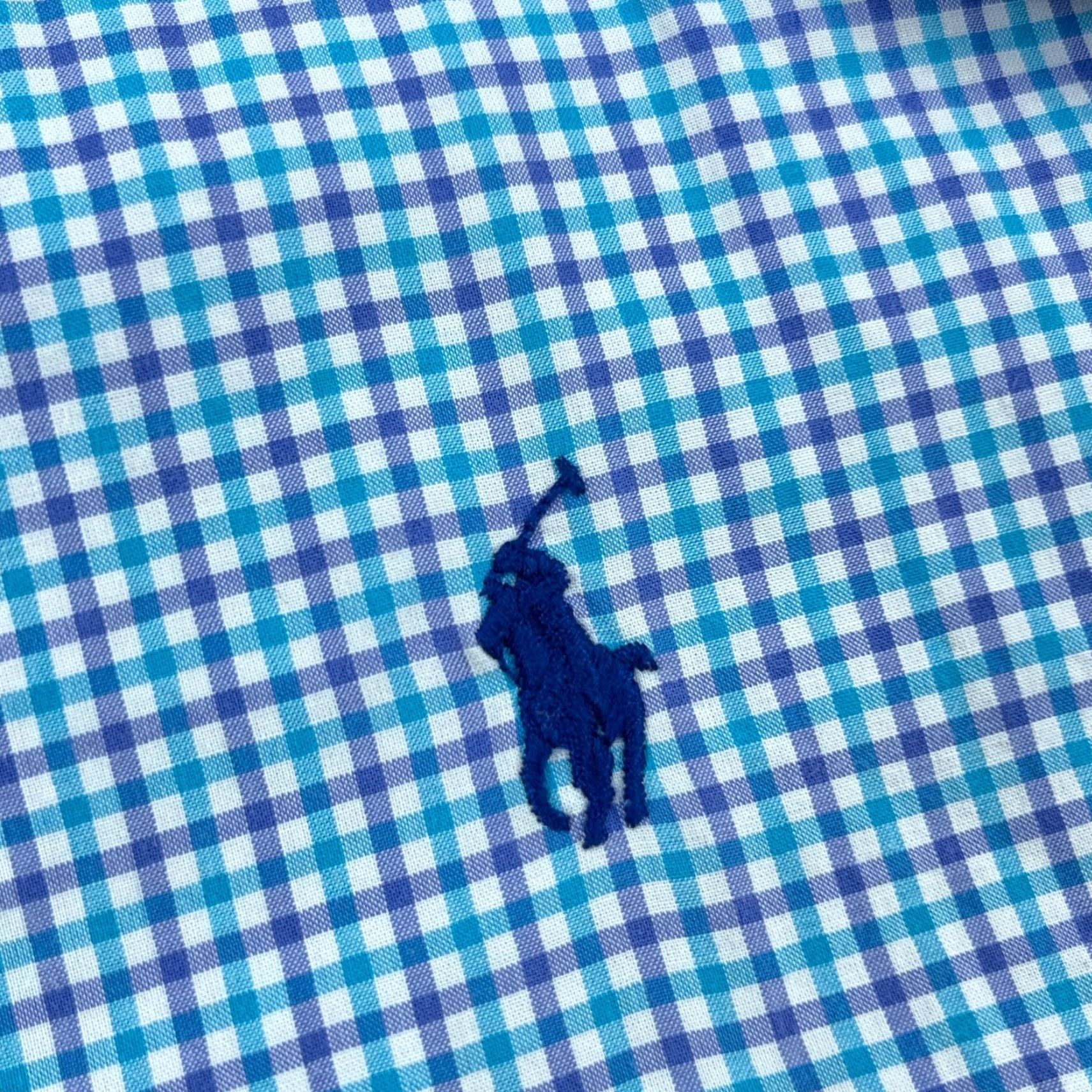 Ralph Lauren Ralph Lauren Shirt Men XL Blue Purple Button Up Tattersall Plaid Poplin Dress LS Size 46R - 4 Thumbnail