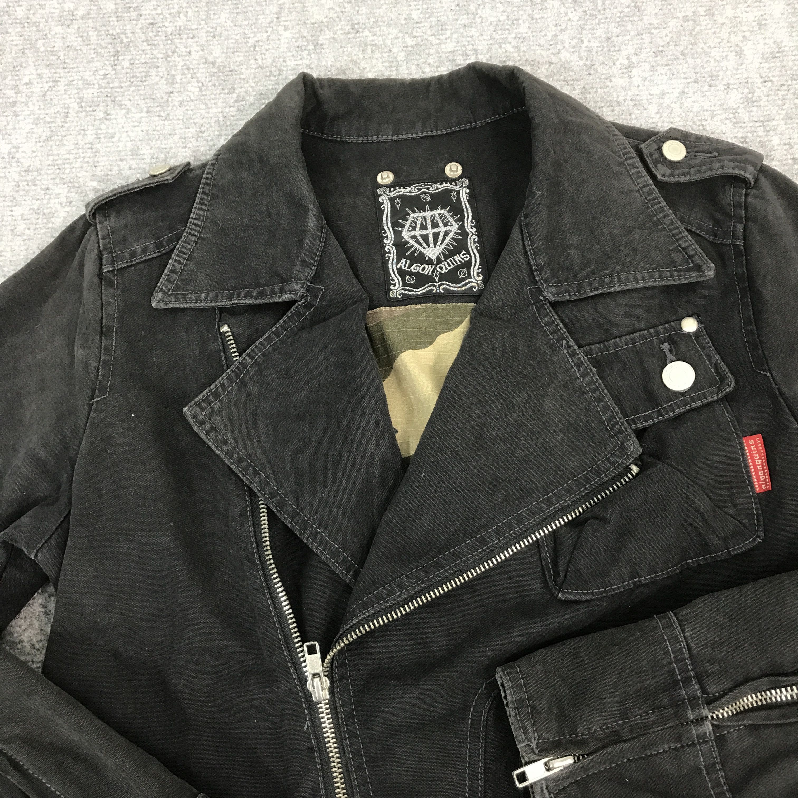 If Six Was Nine × Japanese Brand × Le Grande Bleu (L.G.B.) BLACK PUNK ALGON QUINS JAPAN STYLE DENIM JACKET Size US S / EU 44-46 / 1 - 8 Thumbnail