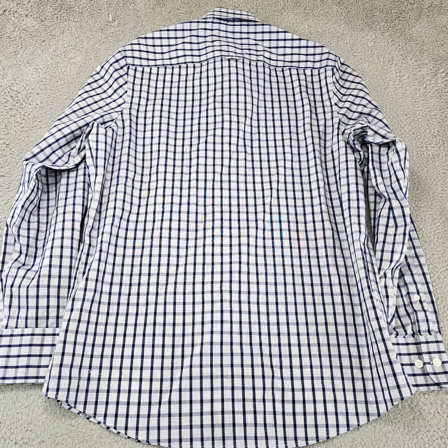 Nordstrom Nordstrom Shirt Mens M Navy Check Regular Fit Cotton Travel Button Up Shirt Size US M / EU 48-50 / 2 - 5 Thumbnail