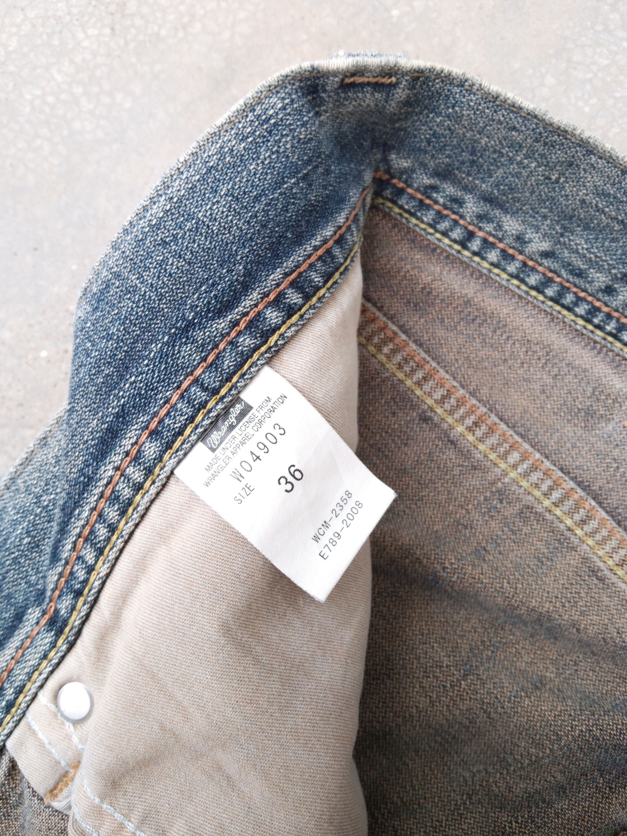 Japanese Brand Vintage Rusty Wash Wrangler Loose Straight Leg Jeans 36x28 Size US 36 / EU 52 - 4 Thumbnail