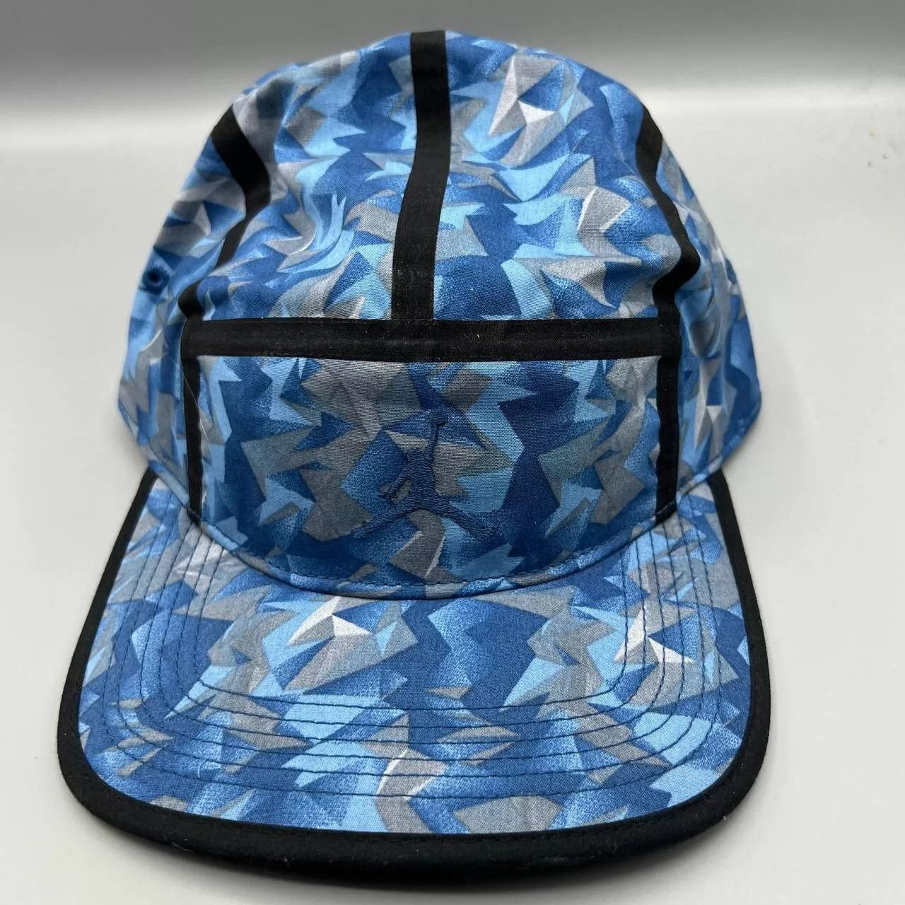 Jordan Brand Air Jordan 5 Panel Hat Blue Camo Jumpman Strap back Cap Size ONE SIZE - 1 Thumbnail