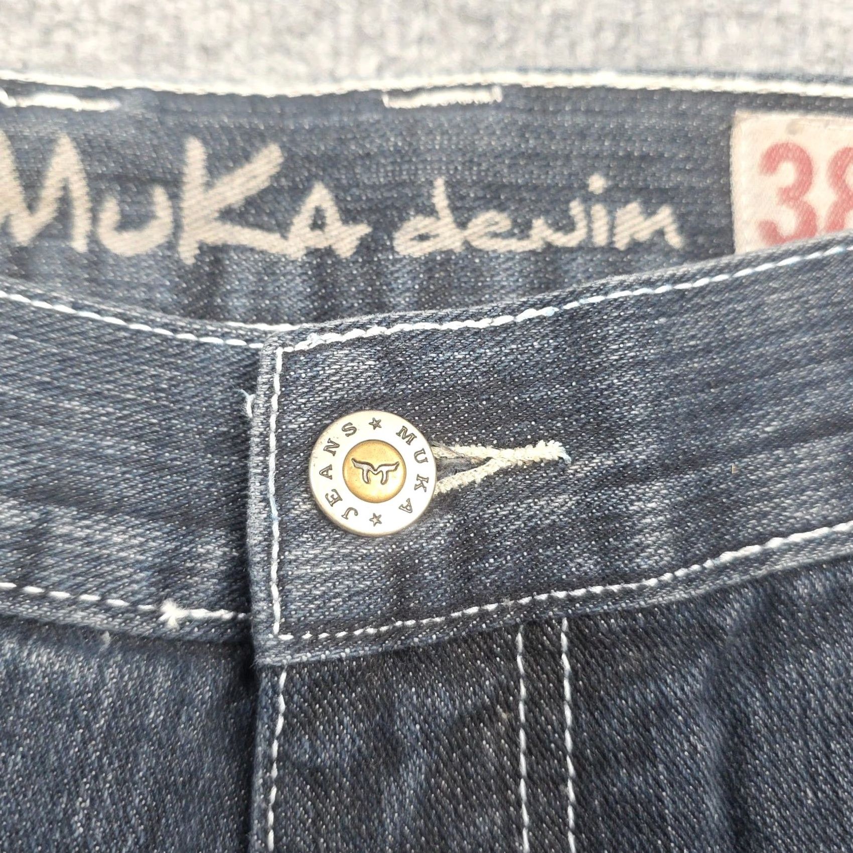 Vintage VINTAGE MUKA Baggy Jeans Men's 36 x 32 Weed Graphic 100% Cotton Denim Jeans Wide-Leg Men Blue Girls? Size US 36 / EU 52 - 6 Thumbnail