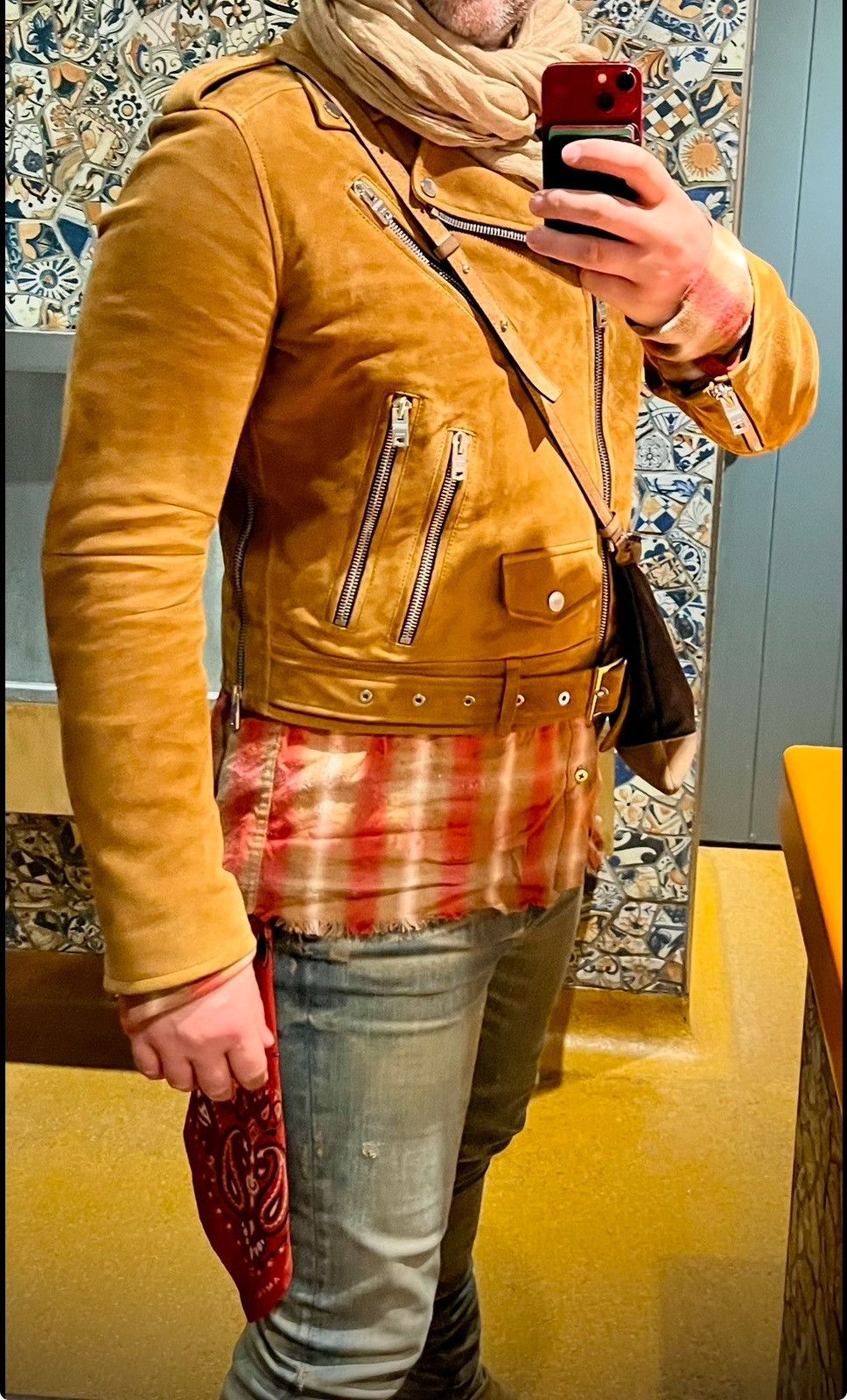 Amiri Amiri Tobacco Biker Jacket Size US L / EU 52-54 / 3 - 9 Thumbnail
