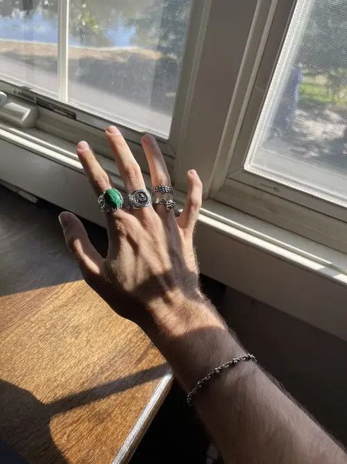 Jewelry × Vintage Punk Emerald Ring Combo Size ONE SIZE - 4 Thumbnail