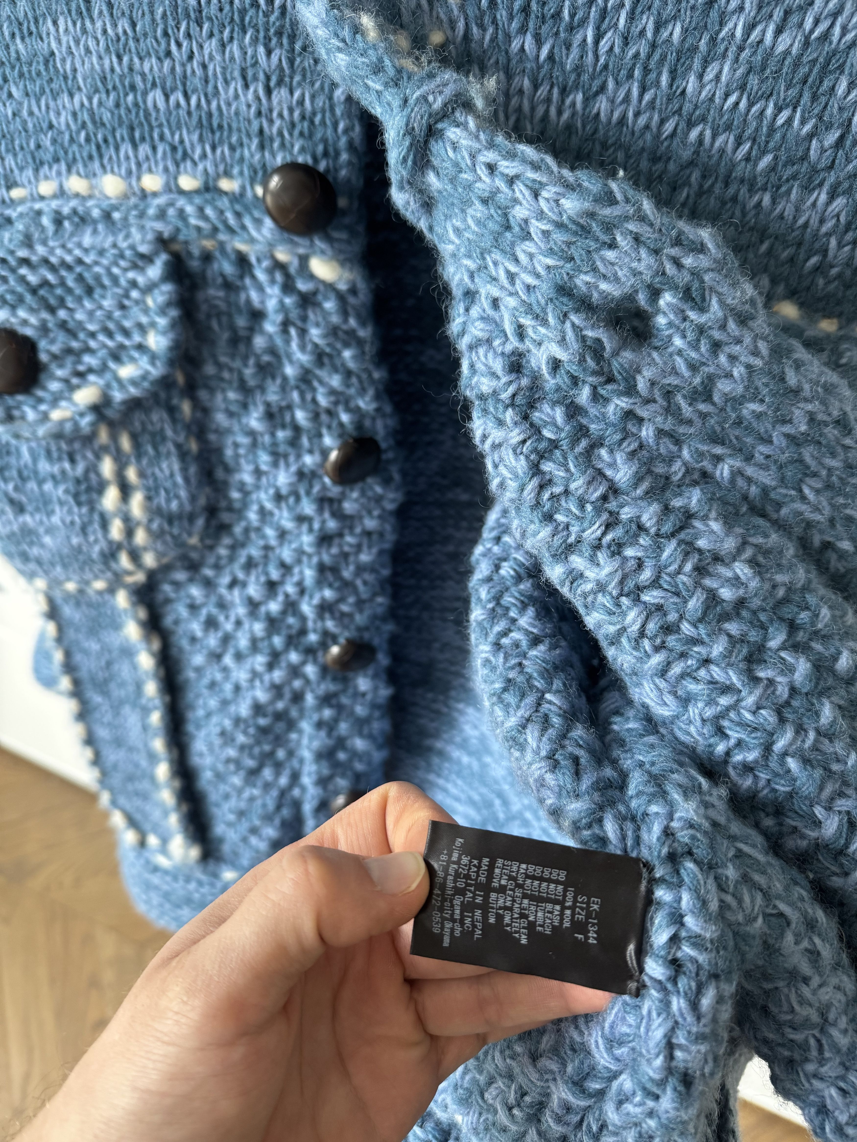 Kapital [OS] Wool Hand Knit Cowichan G Jean in Navy Size US L / EU 52-54 / 3 - 7 Thumbnail