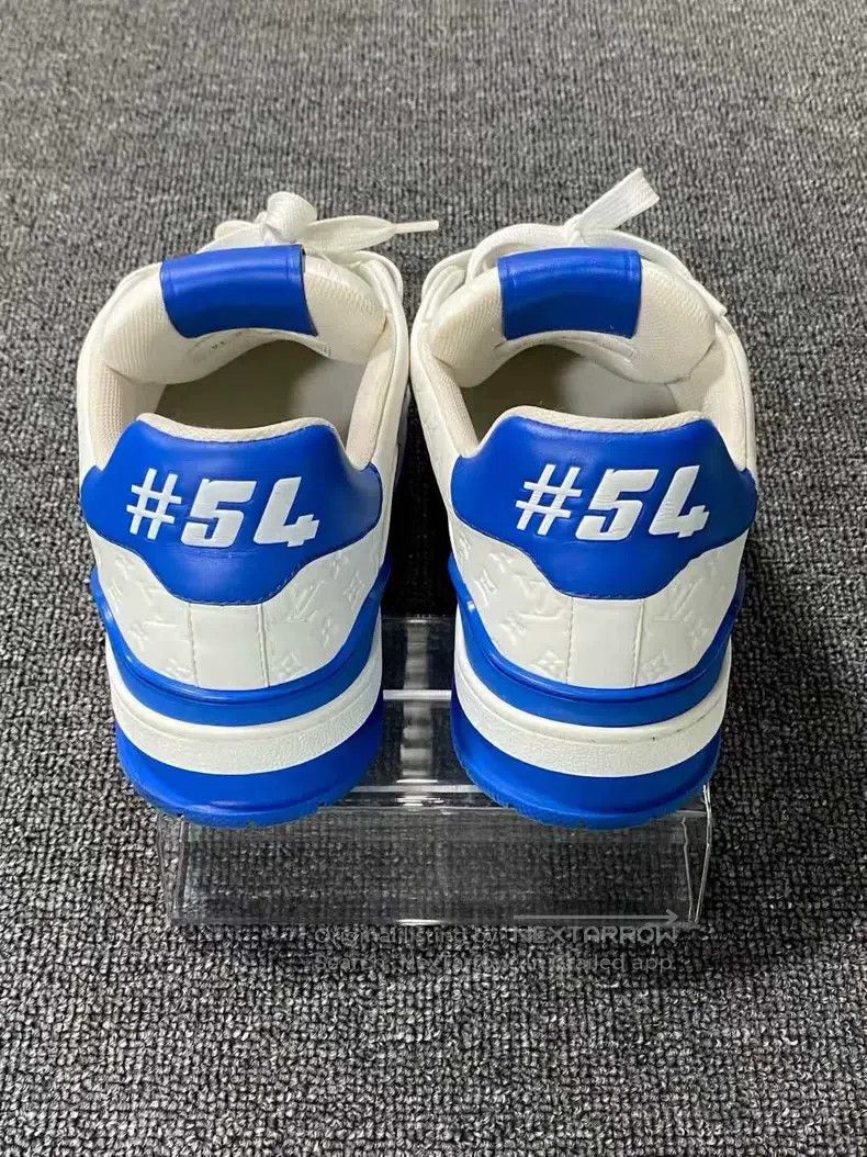 Louis Vuitton Louis Vuitton Blue and white embossed full-print trainer b Size US 7.5 / EU 40-41 - 5 Thumbnail