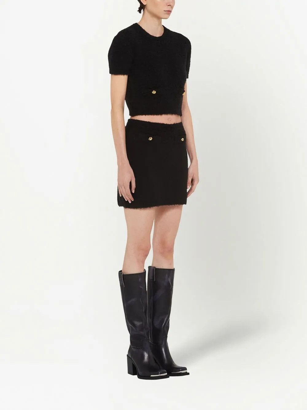 Versace o1y0226 Mini Skirt in Black Size 30" / US 8 / IT 44 - 2 Thumbnail