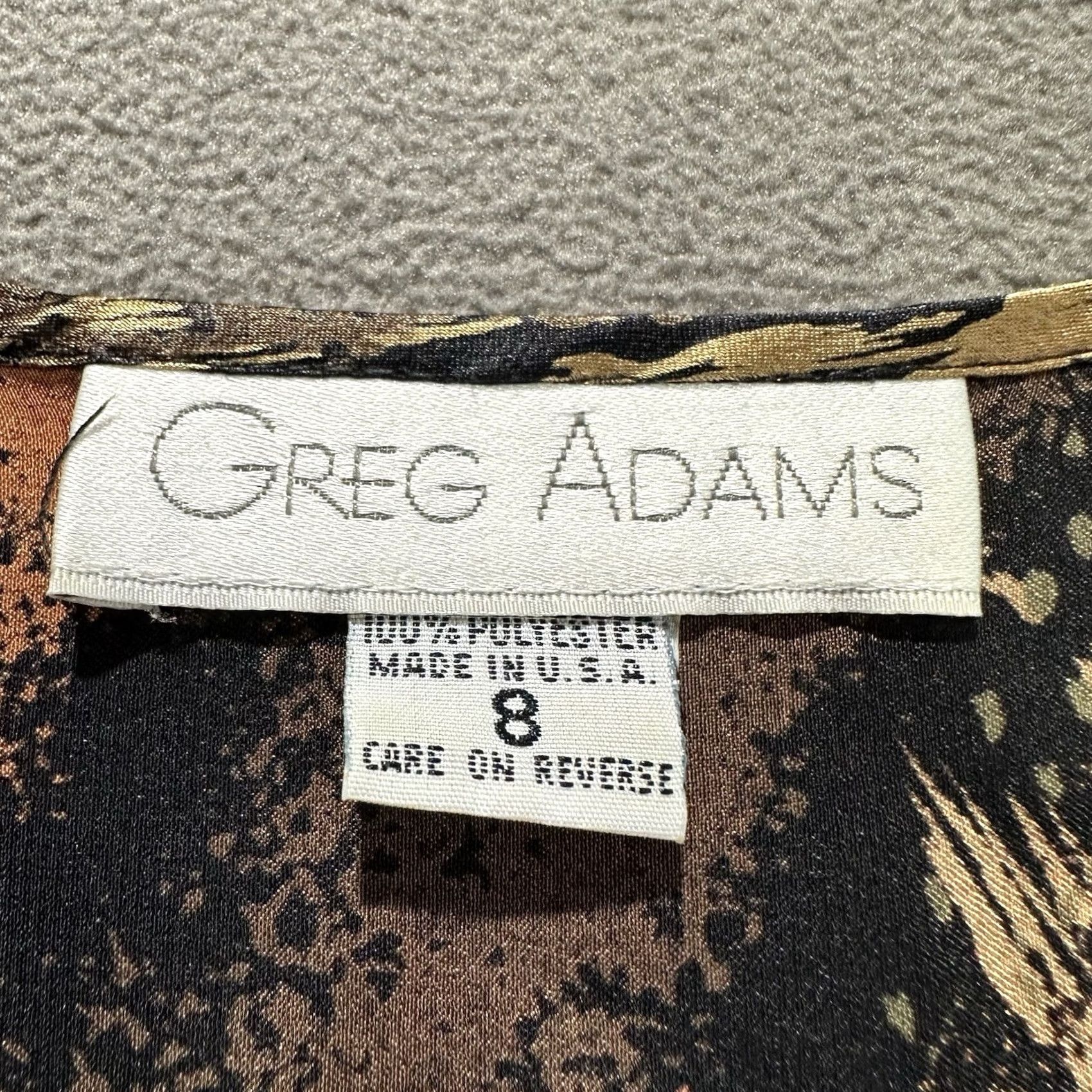 Vintage VINTAGE Greg Adams Shirt Womens 8 Bronze Black Geometric Abstract Button Front EUC Size M / US 6-8 / IT 42-44 - 4 Thumbnail