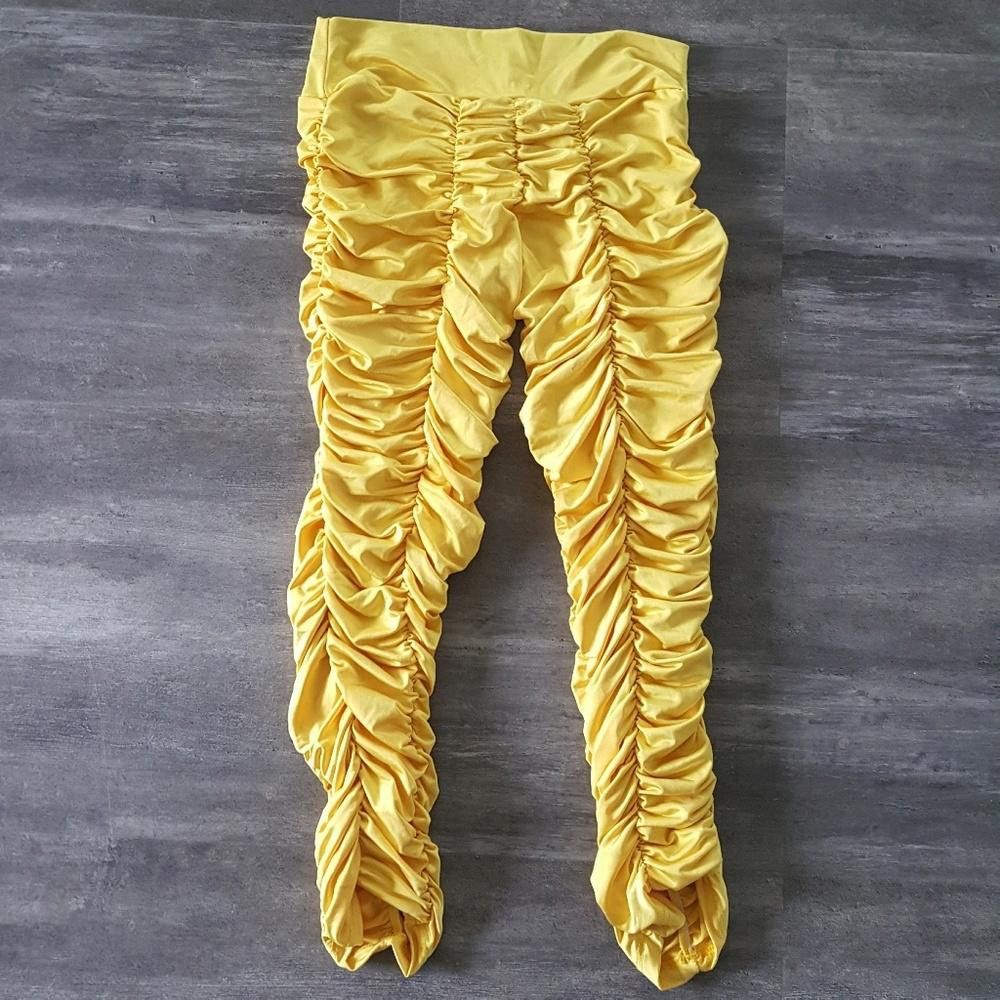 Other Mustard Ruched Brazilian Capri Size 28" / US 6 / IT 42 - 2 Thumbnail