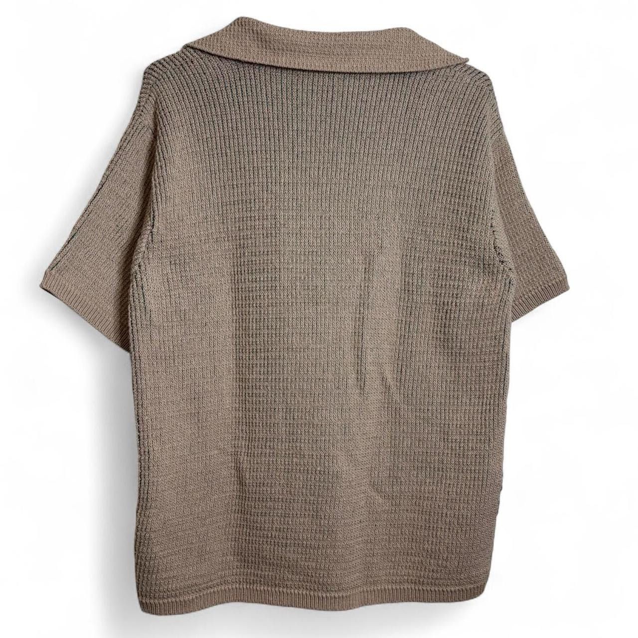 Zara Zara Beige Patterned Knit Polo Shirt - M Size US M / EU 48-50 / 2 - 4 Thumbnail