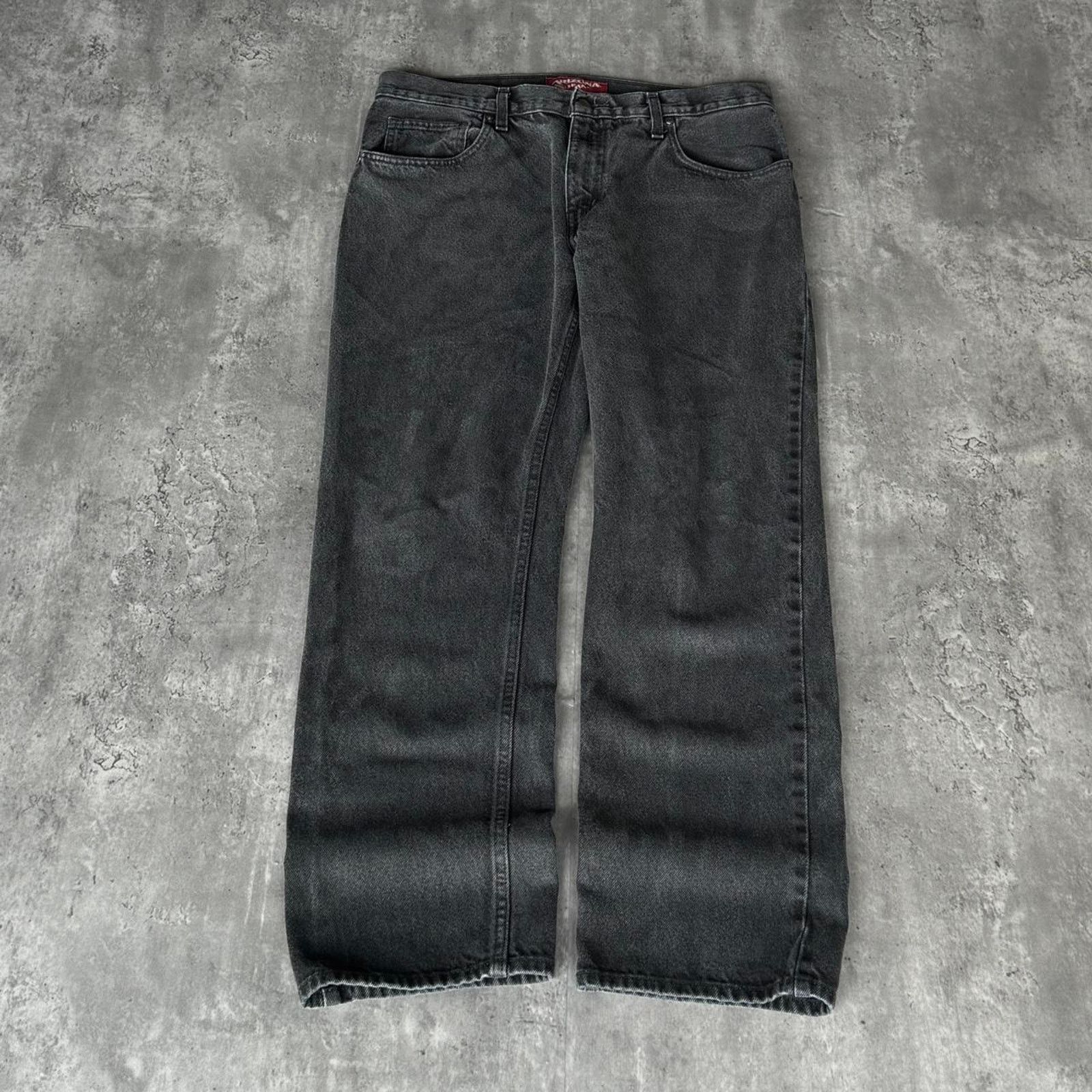 Arizona Jean Co. × Levi's × Vintage Vintage Y2K Faded Black Arizona Slim Straight Skater Jeans Size US 36 / EU 52 - 2 Thumbnail