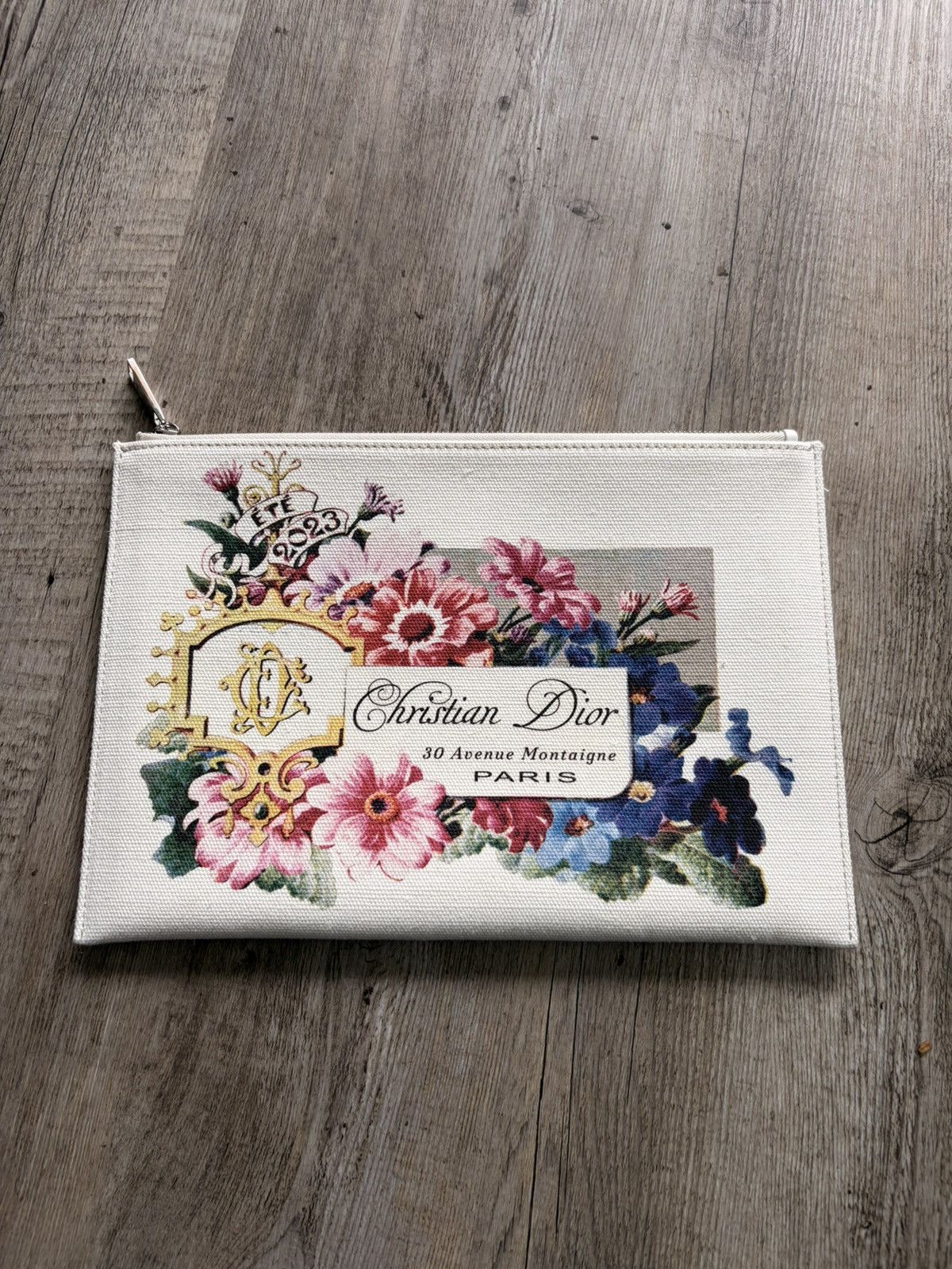 Dior Dior Pouch “christian dior” print with flours Size ONE SIZE - 1 Thumbnail