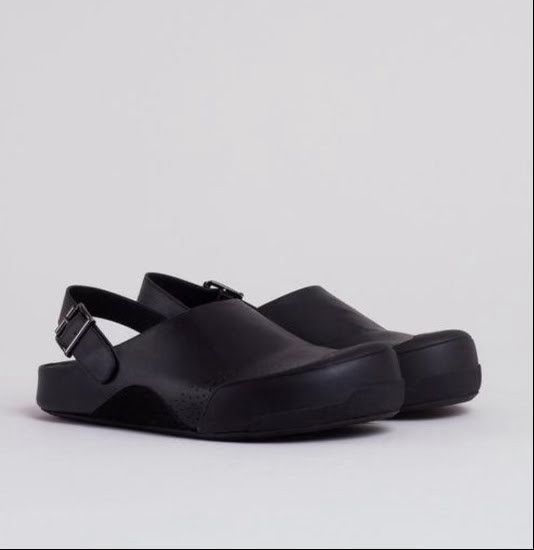 Marni o1w1db11024 Rubber Suede-Trimmed Leather Clogs in Black Size US 10 / EU 43 - 2 Thumbnail