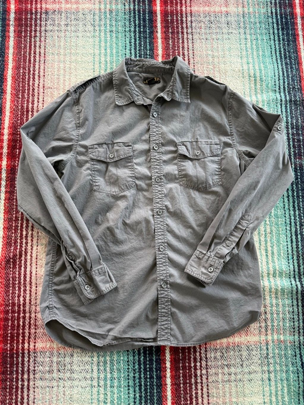 Helix Vintage Helix Gray Long Sleeve Casual Button Down Shirt L Size US L / EU 52-54 / 3 - 1 Thumbnail