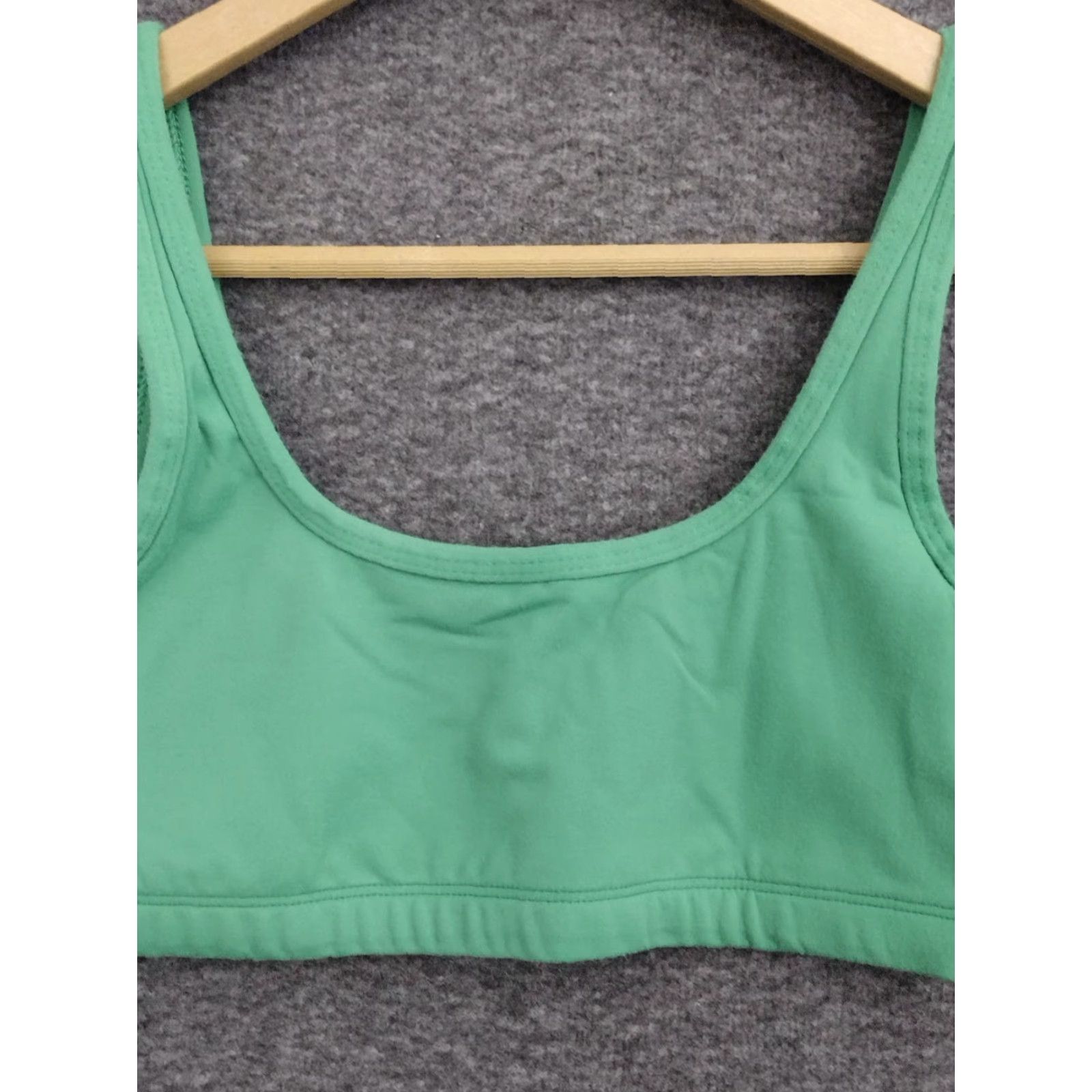 Vintage TnAction Women's Mini Sports Bra Shirt Women S Green Solid Sports 90s? Size ONE SIZE - 3 Thumbnail