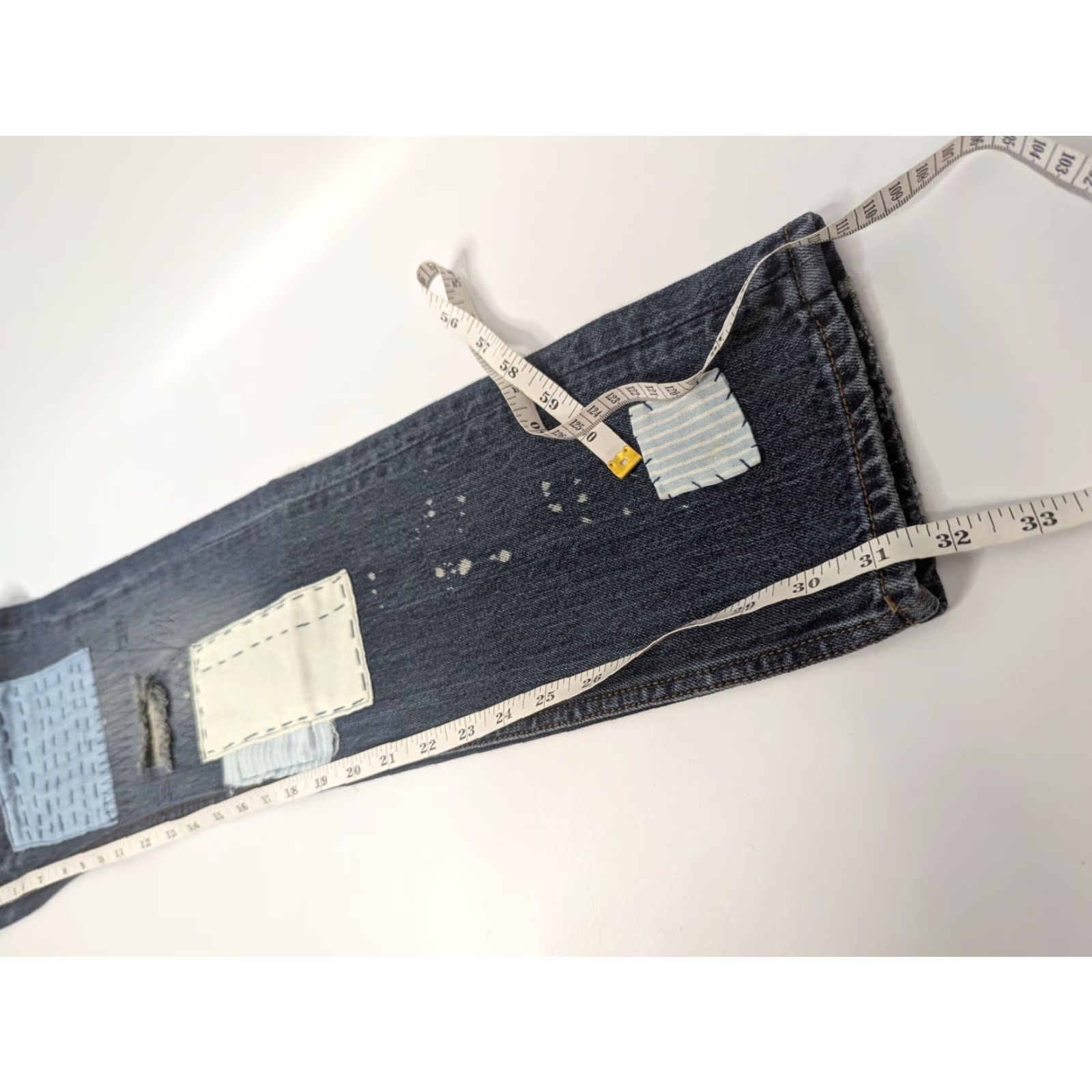 J Brand Publish Brand Jeans Men Snyder Denim Paint Distressed Patchwork Size 28 Blue 31in Inseam (NWT) Regular Straightbox Size US 28 / EU 44 - 7 Thumbnail