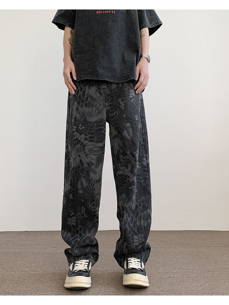 Japanese Brand Men's American vintage loose camouflage snake print jeans Size US 32 / EU 48 - 1 Thumbnail