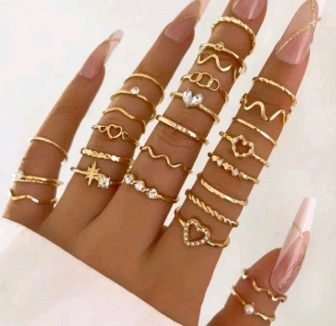 Other 28 PC/ Set Ring Fashionable Jewelry Rings For Women Size ONE SIZE - 1 Thumbnail