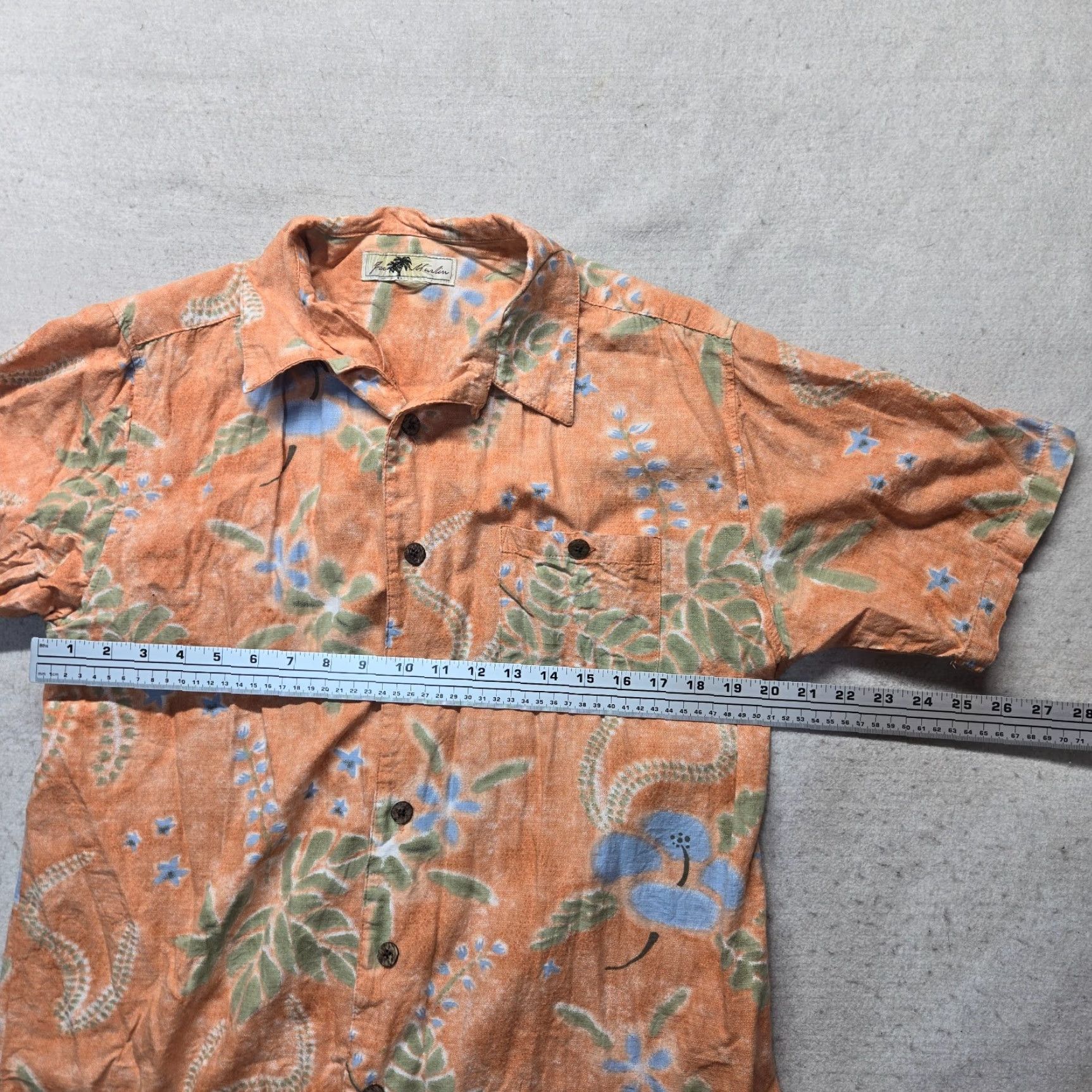 Vintage VINTAGE Joe Marlin Hawaiian Shirt Men Large Orange Tropical Beach Aloha Short Sleeve Cotton Rayon Size US L / EU 52-54 / 3 - 4 Thumbnail