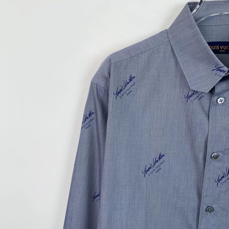 Louis Vuitton Louis Vuitton Blue logo printed cotton lapel long sleeve s Size US M / EU 48-50 / 2 - 3 Thumbnail