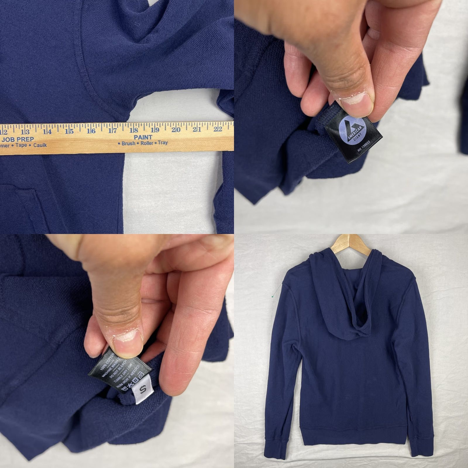 Vintage VINTAGE American Giant Hoodie Mens Small Navy Blue Zip Up Knit Heavyweight Made In USA Size US S / EU 44-46 / 1 - 8 Thumbnail