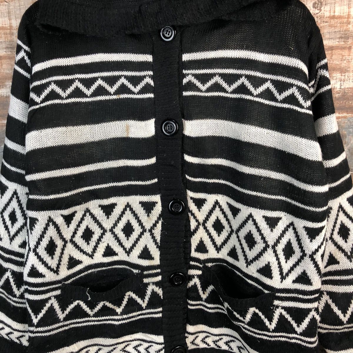 Homespun Knitwear × Japanese Brand Putietal art Black Hoodie Knitwear #A1260 Size US L / EU 52-54 / 3 - 7 Thumbnail