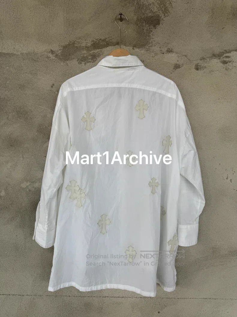 Chrome Hearts CHROME HEARTS Leather Patch Bat-wing Sleeve Oversized Shir Size US M / EU 48-50 / 2 - 2 Thumbnail