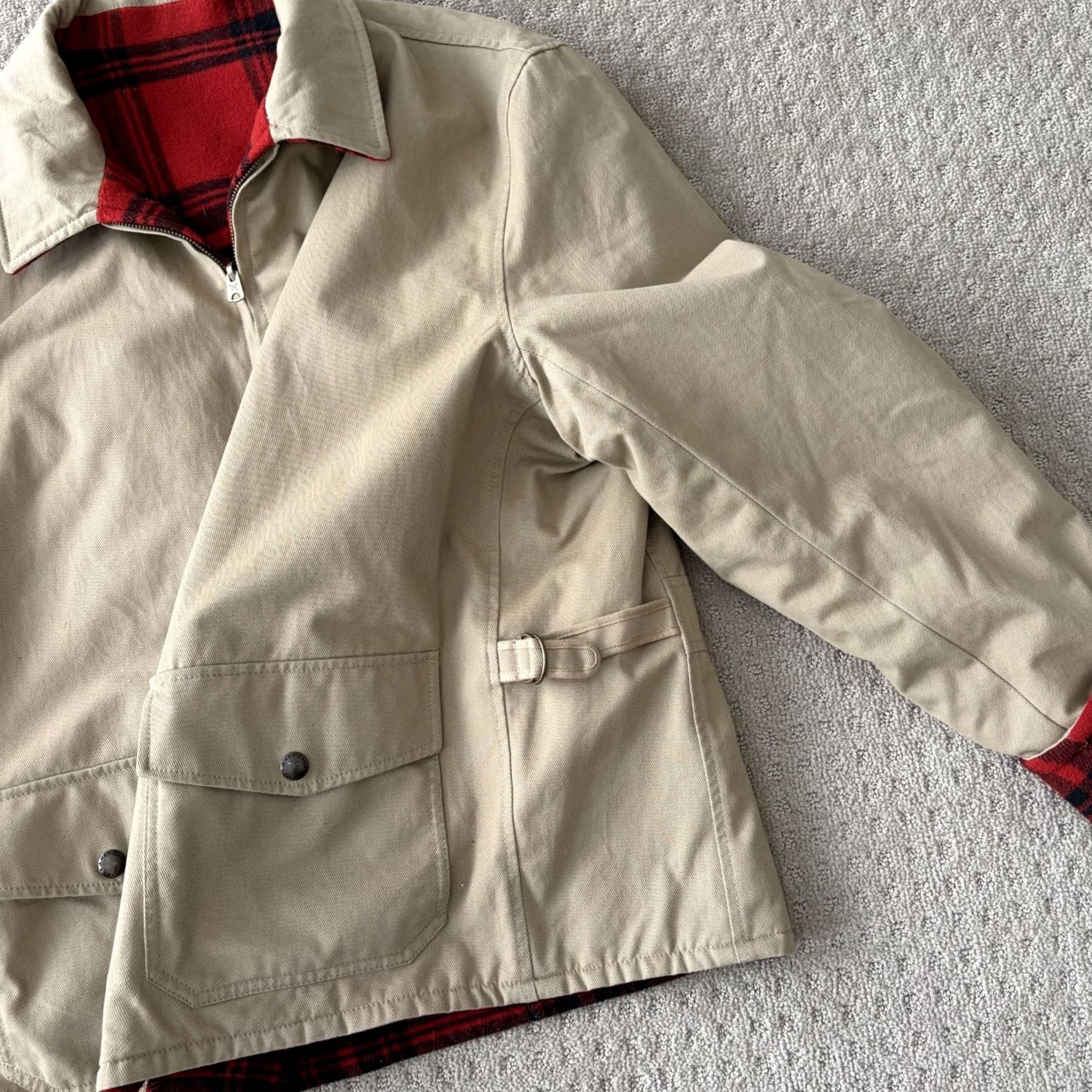 Vintage American Living Reversible Wool Jacket Mens 2XL Red Buffalo Plaid Zipper Mid-Length Size US XXL / EU 58 / 5 - 7 Thumbnail