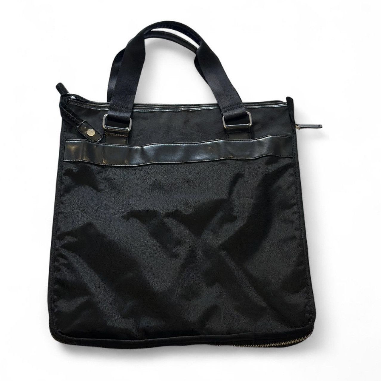 Calvin Klein Calvin Klein Black Expandable Nylon + Faux Leather Work Bag Size ONE SIZE - 2 Thumbnail