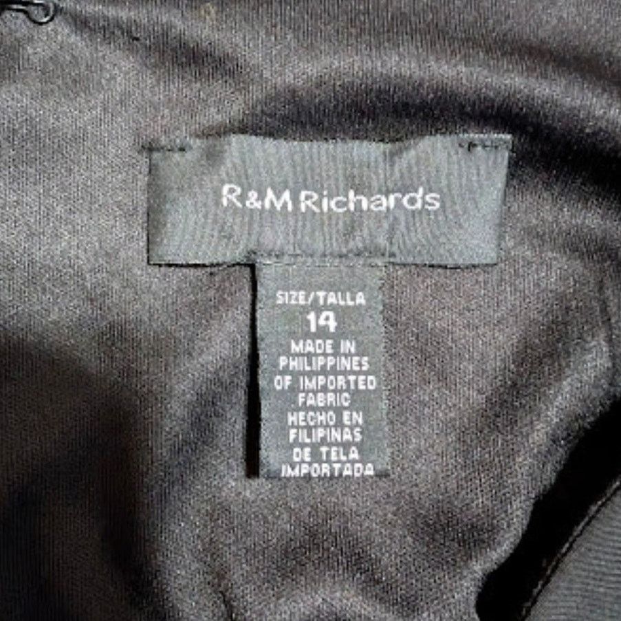 Unknown London R&M Richards Black Blue Midi A-Line Dress Women’s 14 USED Size XL / US 12-14 / IT 48-50 - 5 Thumbnail