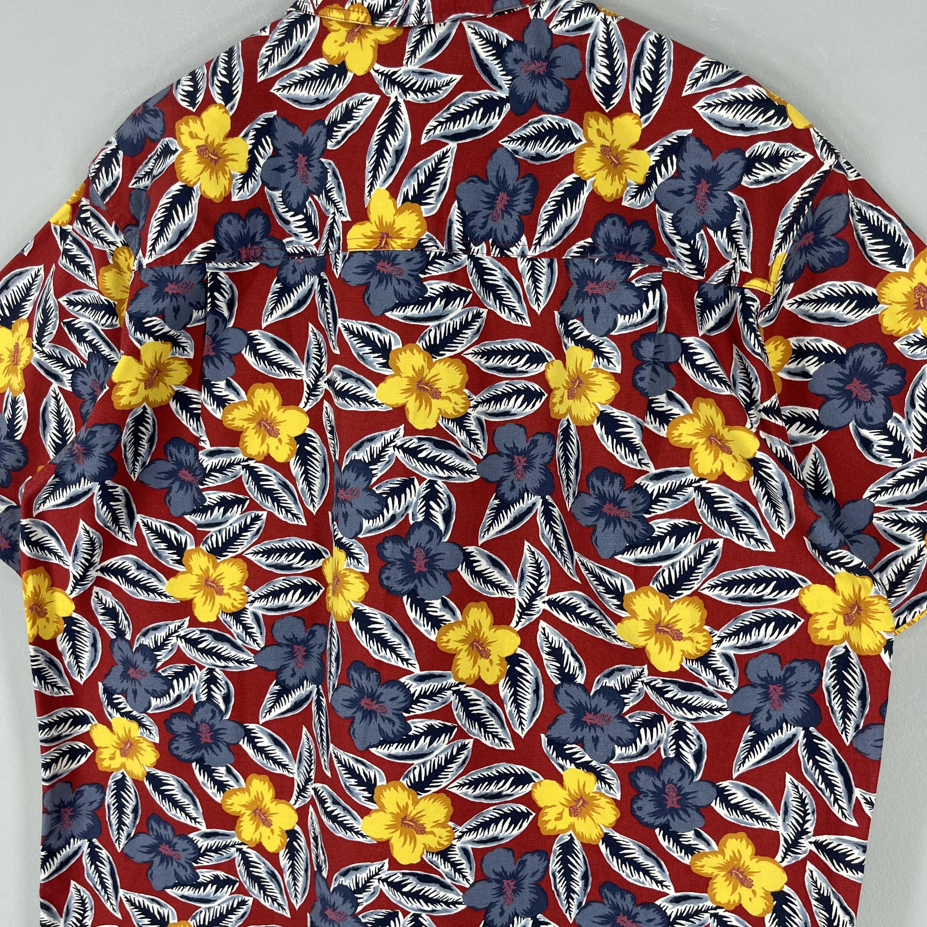 Chaps Ralph Lauren Vintage 90s CHAPS LAUREN Hibiscus Floral Motive Shirt Size US L / EU 52-54 / 3 - 8 Thumbnail