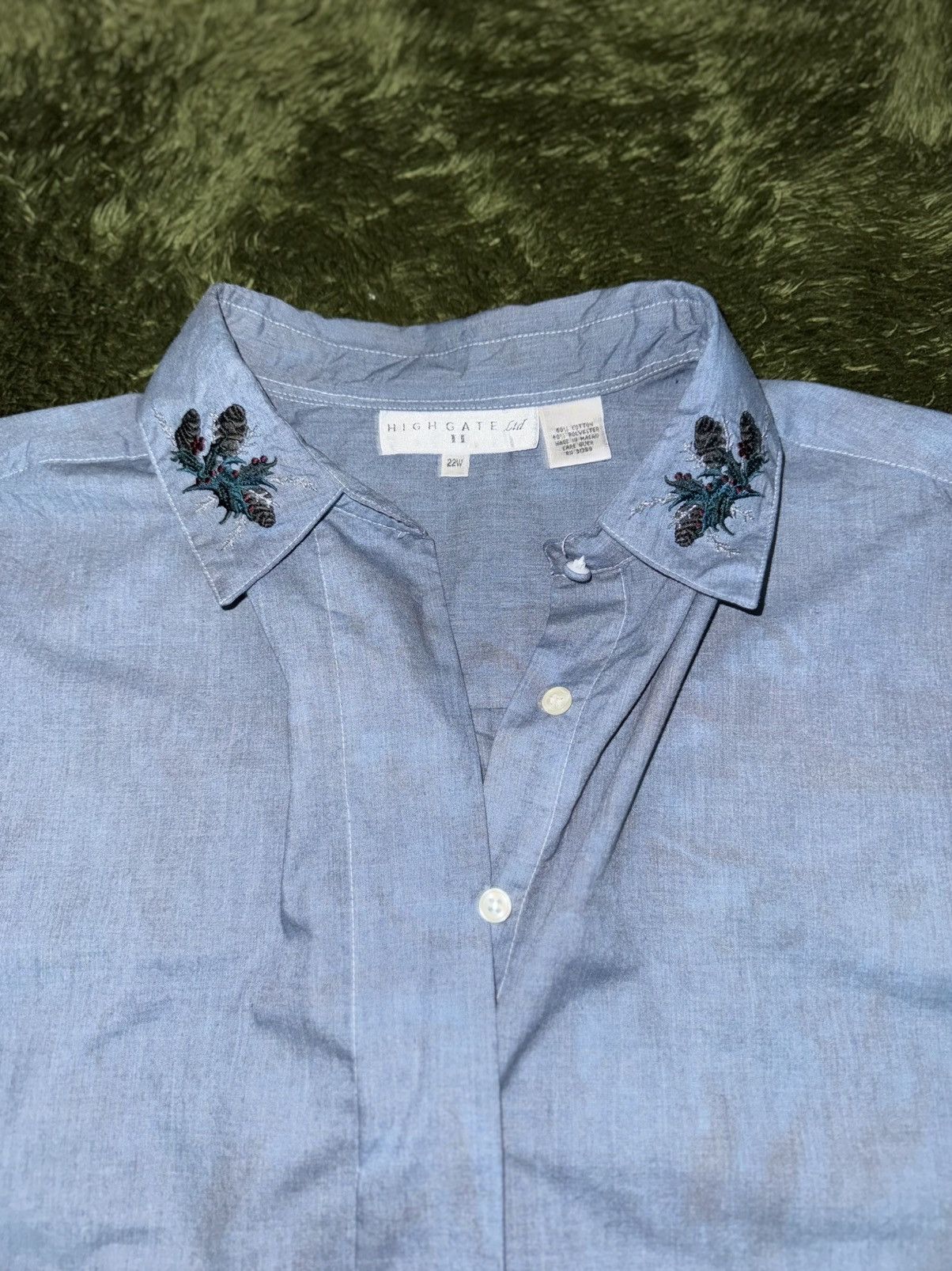 Japanese Brand High Gate Japan Hand-Dye Embroidery Shirt Indigo Size US XL / EU 56 / 4 - 3 Thumbnail