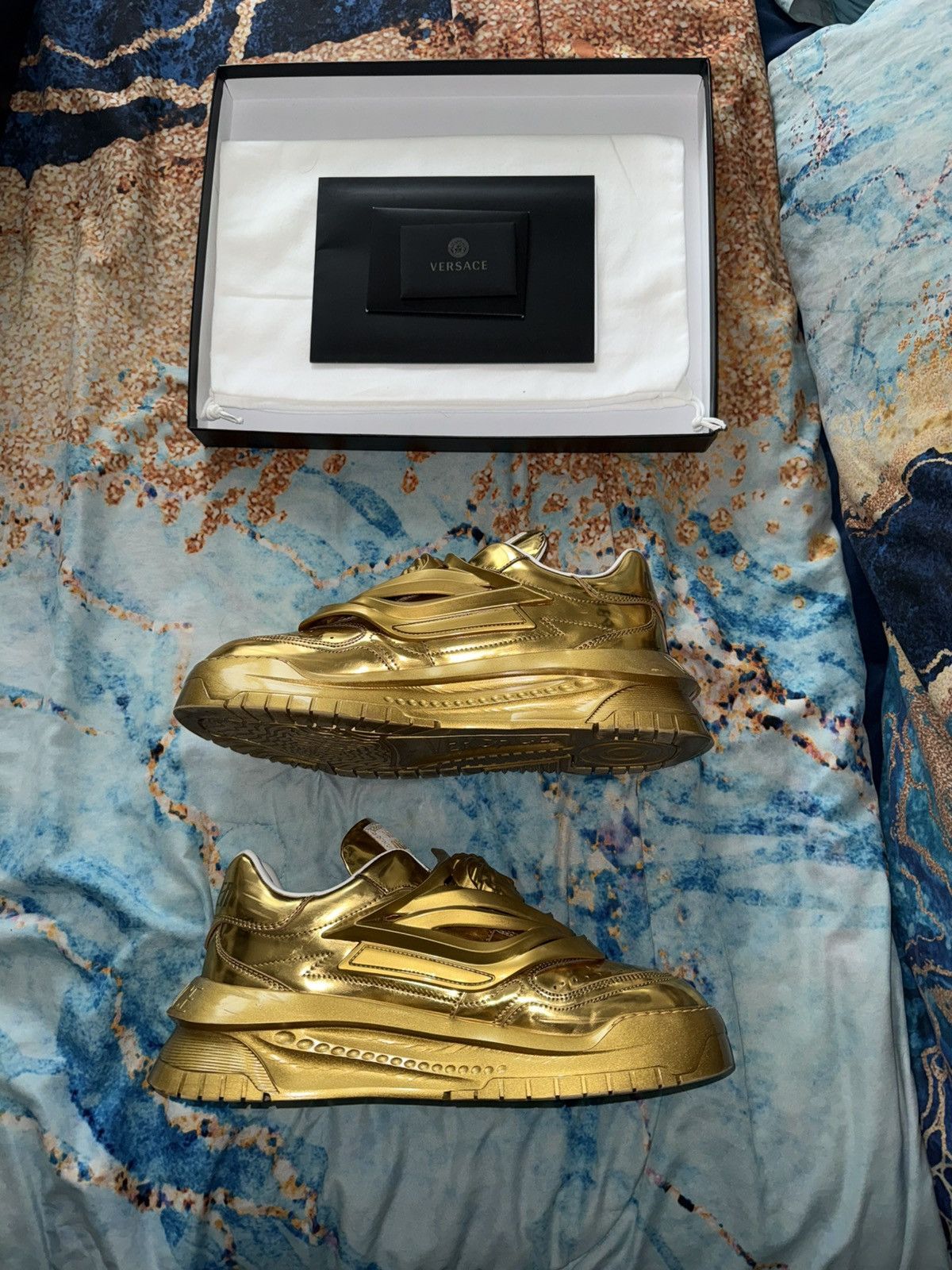 Versace Versace Gold Medusa Sneakers - Size E 46 Size US 13 / EU 46 - 4 Thumbnail