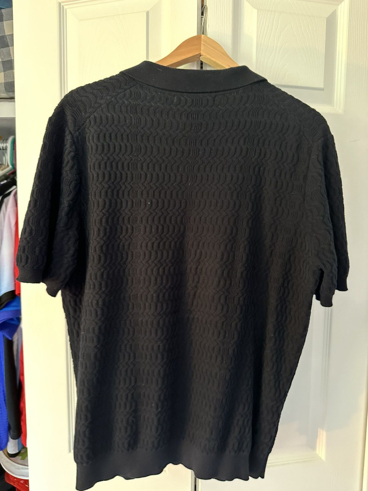 Saks Fifth Avenue Slate and Stone Polo Wave Knit Size US M / EU 48-50 / 2 - 3 Thumbnail