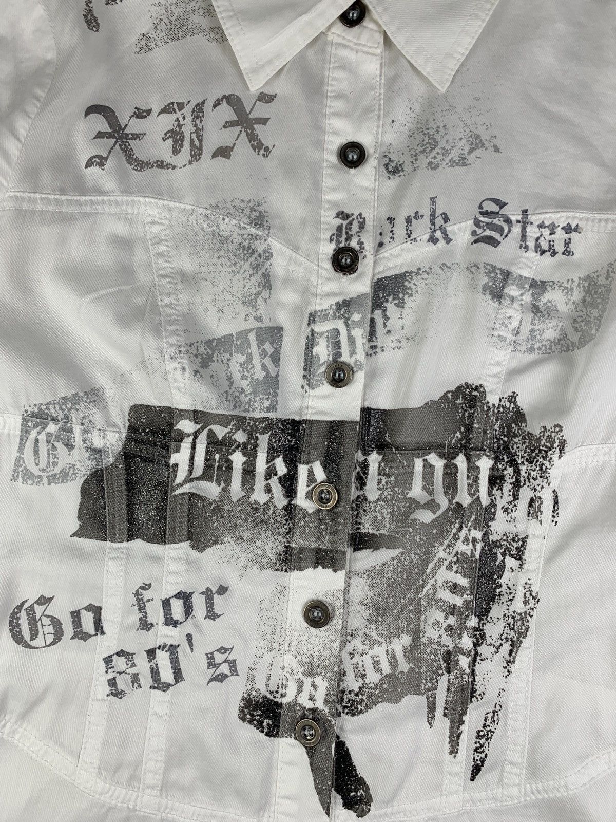 Japanese Brand XIX White Grunge Poem Graphic Blousy Dress Size S / US 4 / IT 40 - 5 Thumbnail