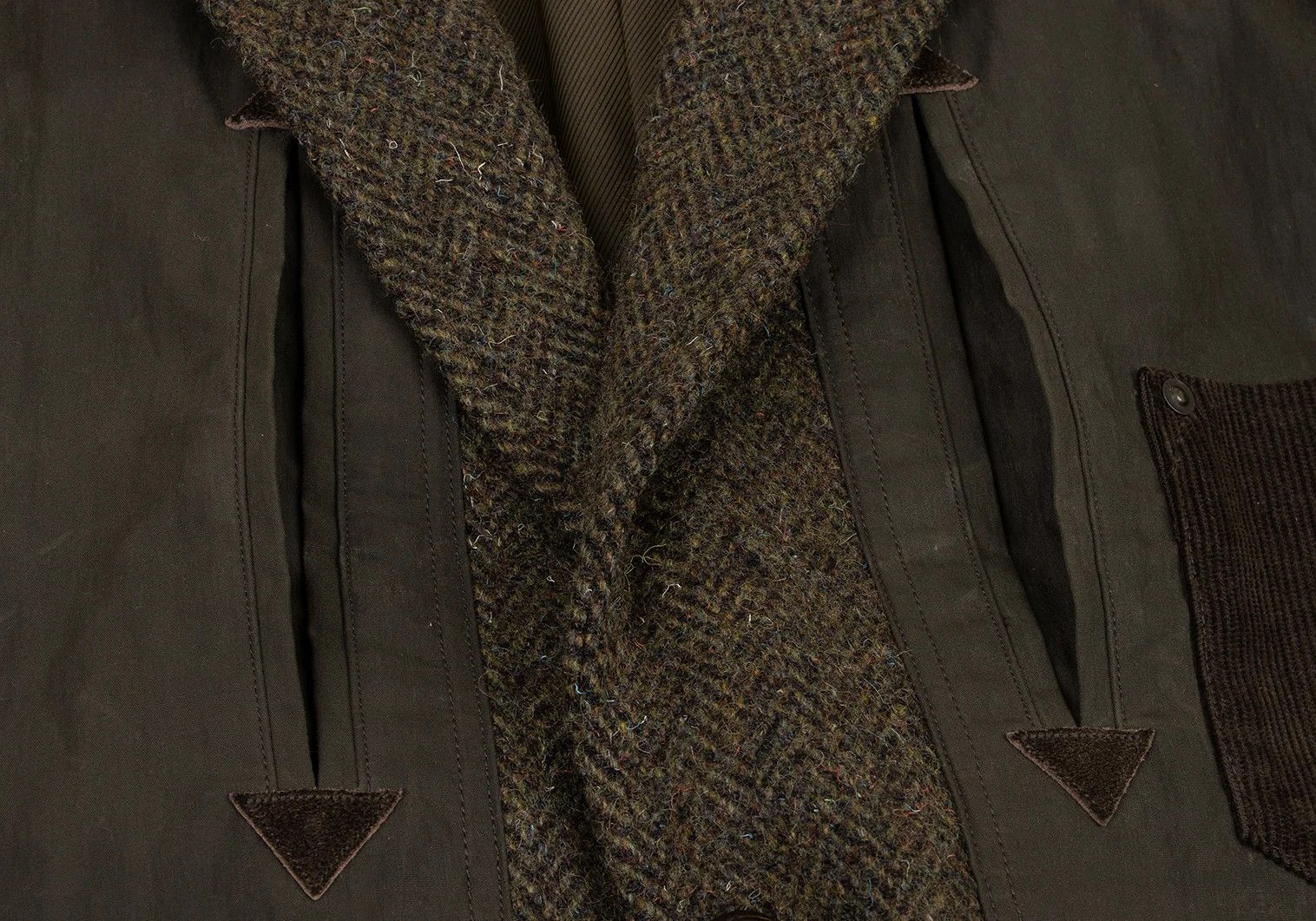 Junya Watanabe T Jacket in Khaki with Mixed Fabrics Size US S / EU 44-46 / 1 - 13 Thumbnail