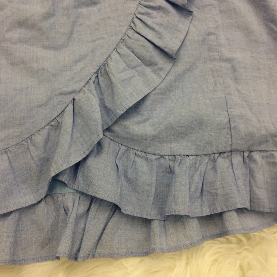 J.Crew J. Crew Chambray Tie Waist Wrap Ruffle Mini Skirt Size 00 Size 24" / US 00 / IT 34 - 5 Thumbnail