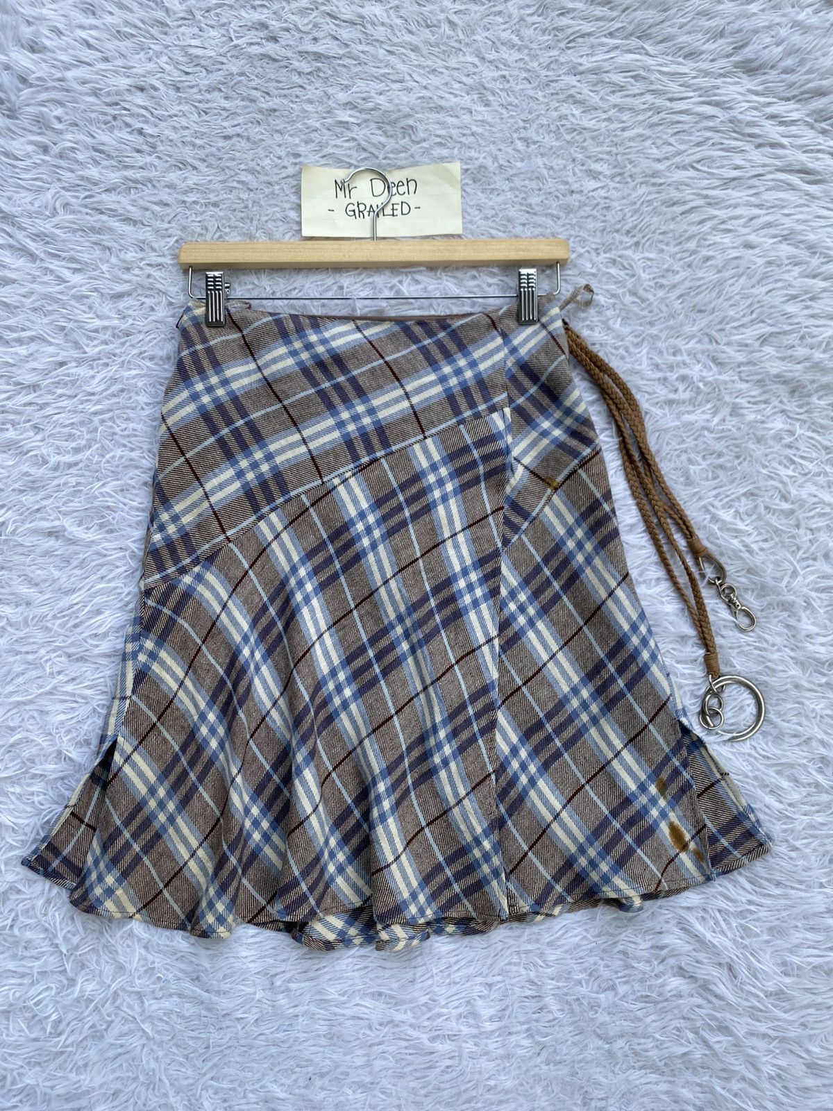 Burberry Rare Vintage Burberry Checkered Midi Skirt Size 26" / US 2 / IT 38 - 1 Thumbnail