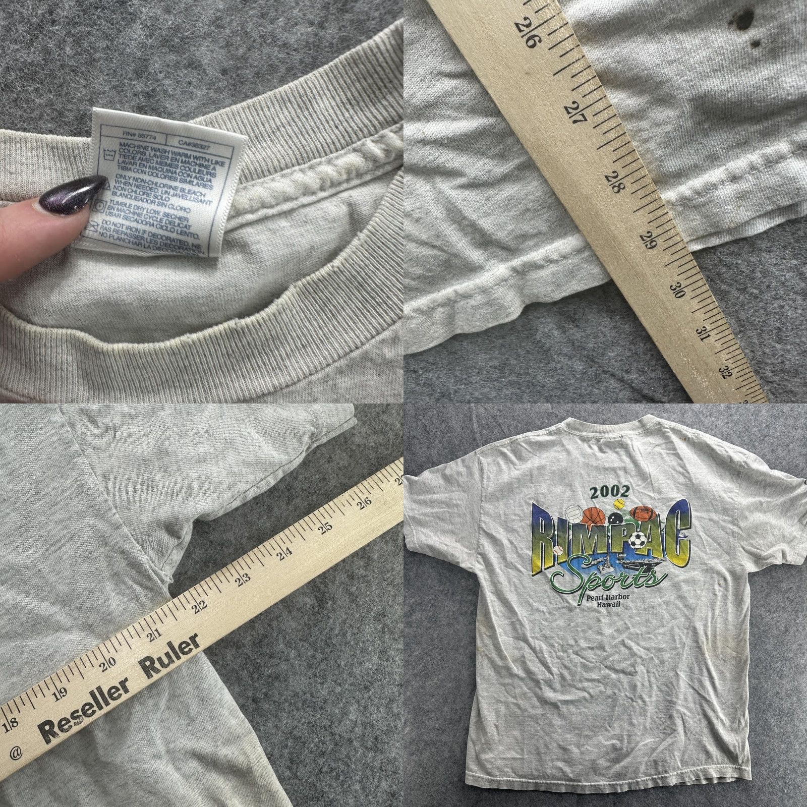 Vintage VINTAGE Alstyle RIMPAC Sports T-Shirt Mens XL Gray 2000s Pearl Harbor Hawaii Navy MWR Size US XL / EU 56 / 4 - 8 Thumbnail